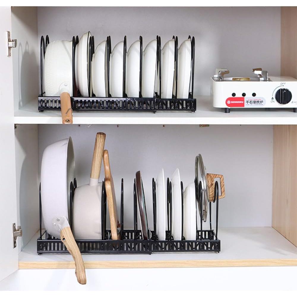 Organizador de Ollas y Sartenes MAKIOTEKO Expandible 10 Compartimentos