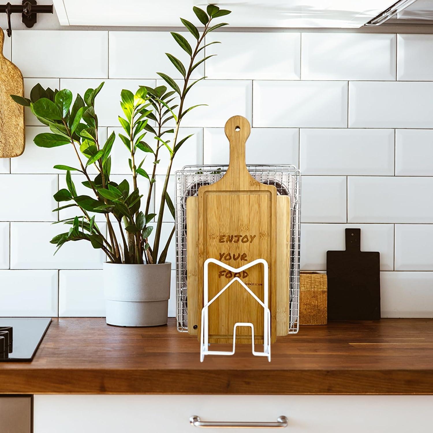 Soporte para Tabla de Cortar SUNFICON Metal Blanco 12.5x14.5x21.5 cm