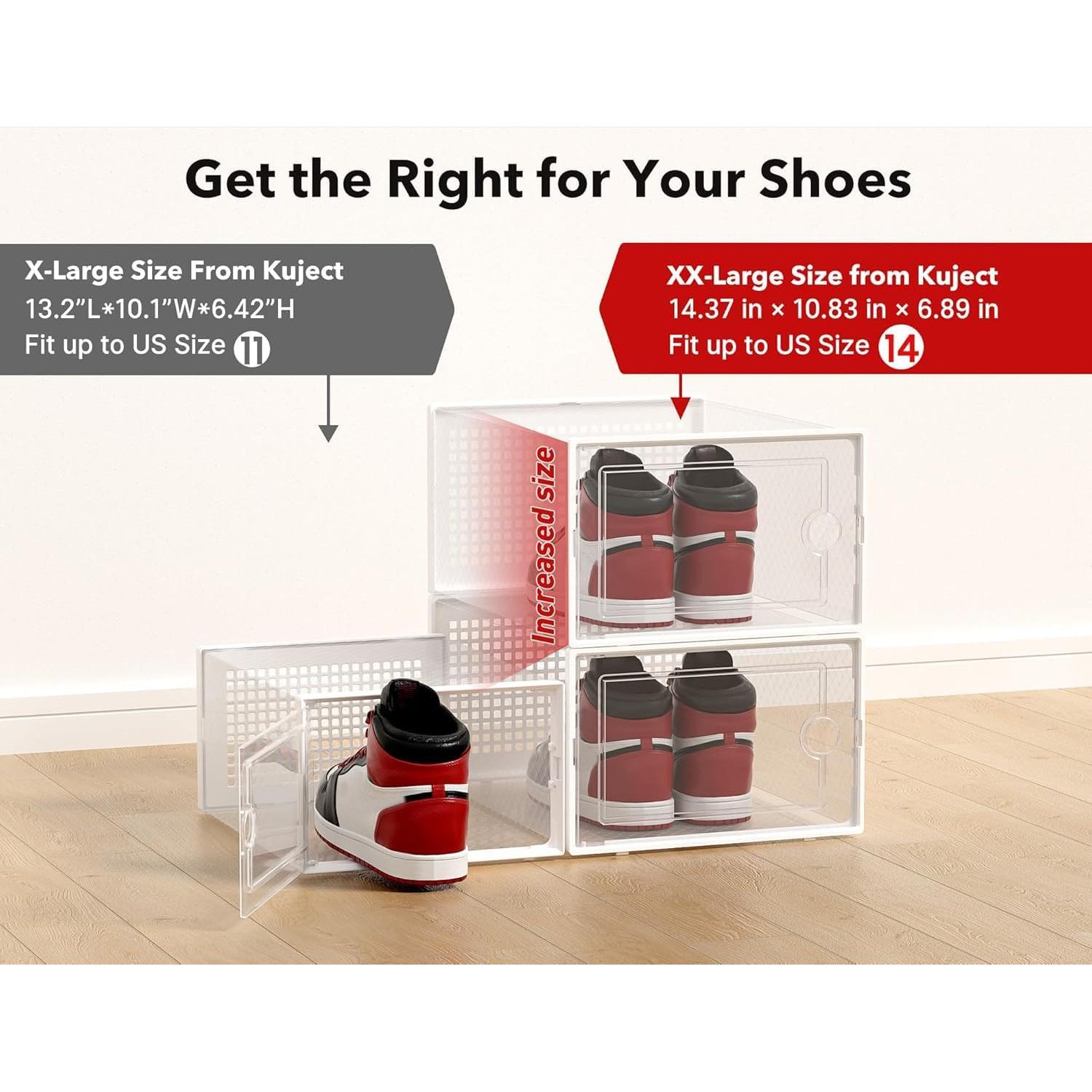 Cajas de Almacenamiento de Zapatos Kuject XX-Large 12 Piezas