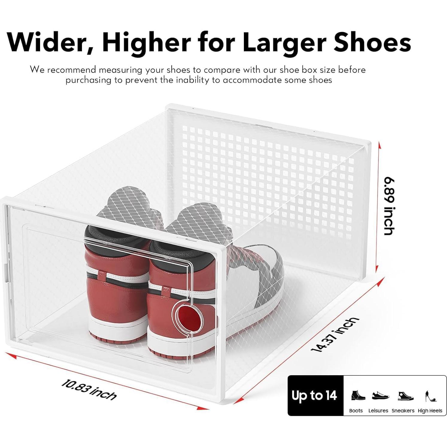 Cajas de Almacenamiento de Zapatos Kuject XX-Large 12 Piezas