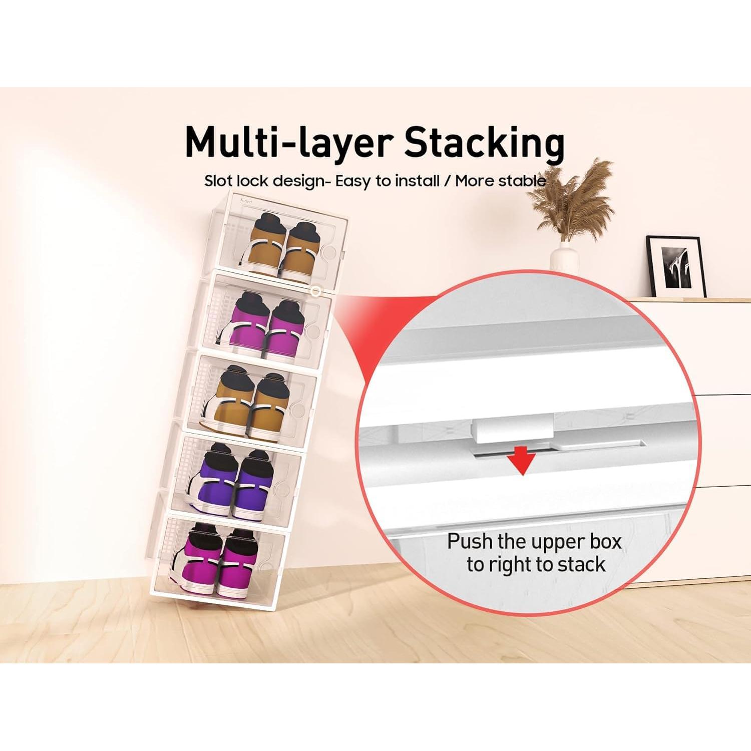 Cajas de Almacenamiento de Zapatos Kuject XX-Large 12 Piezas