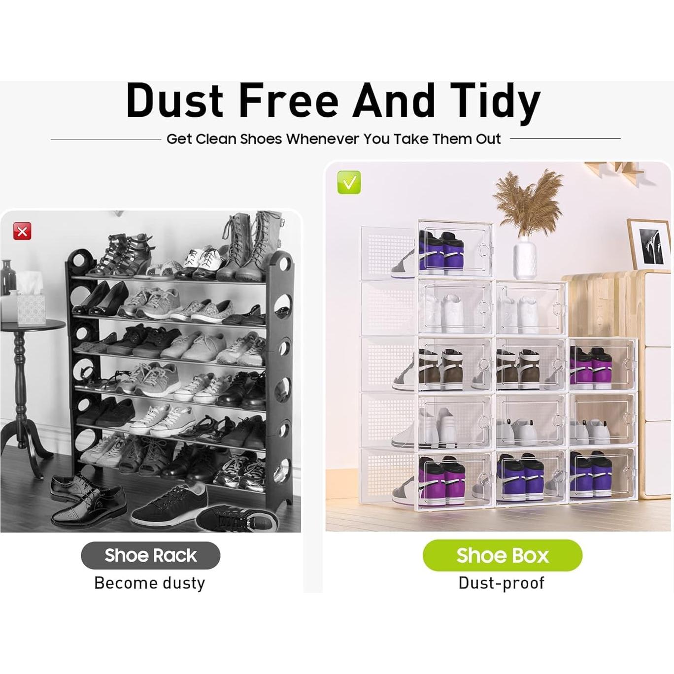 Cajas de Almacenamiento de Zapatos Kuject XX-Large 12 Piezas