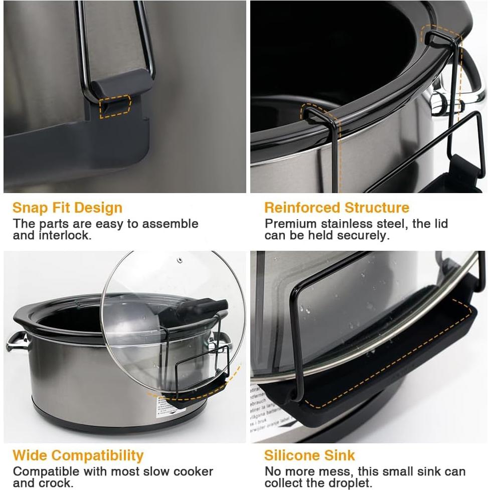 Soporte para Tapa de Olla Lenta SOPHICO Acero Inoxidable Negro