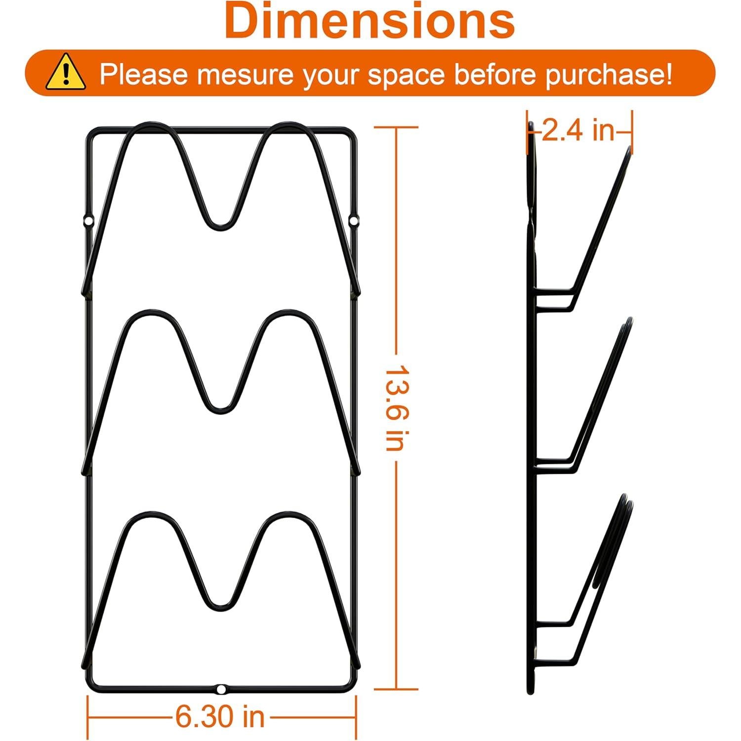 Organizador de Tapas de Olla UpChoNice 2 Paquetes 6 Niveles Negro