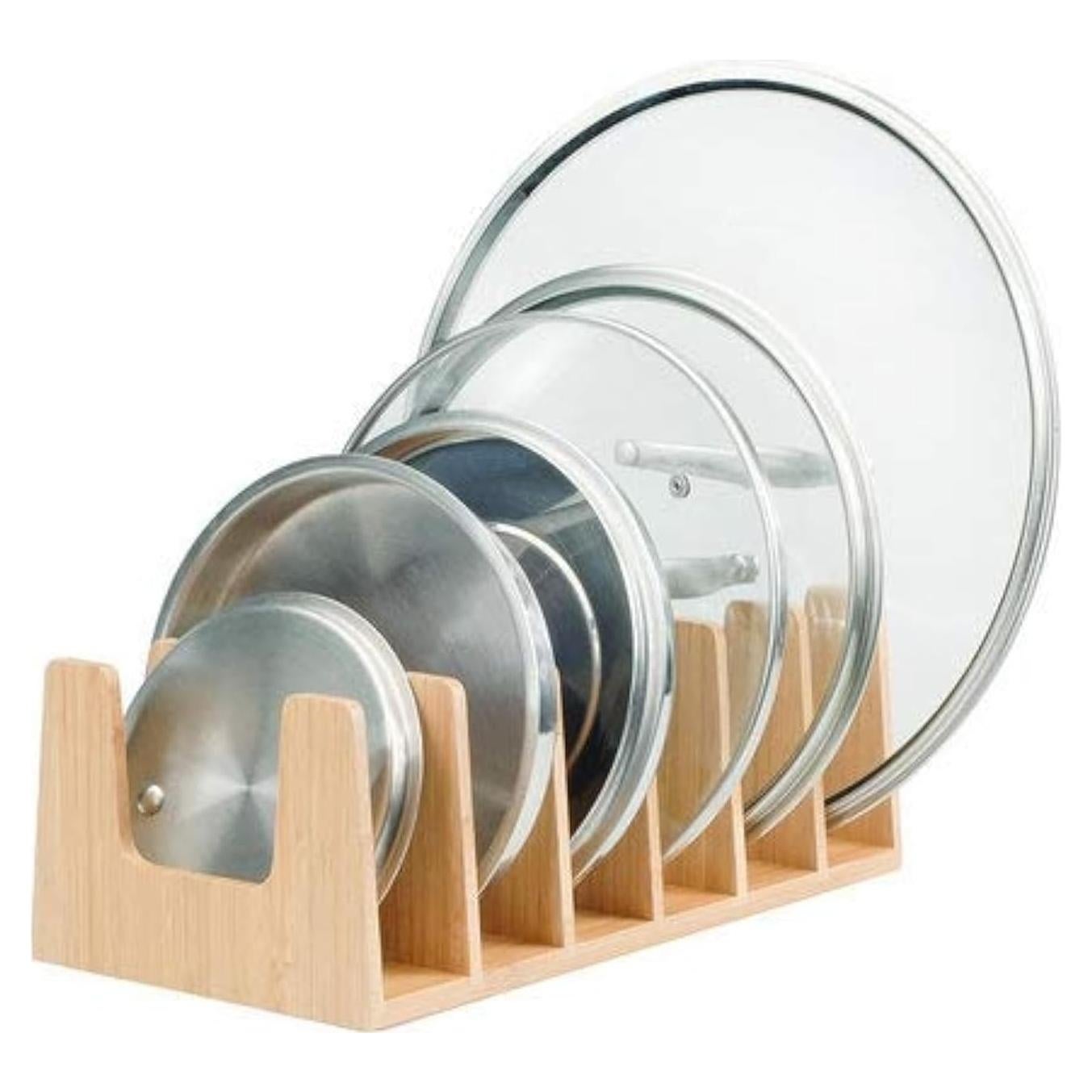 Organizador de Tapa de Olla MobileVision de Bambú 6 Secciones