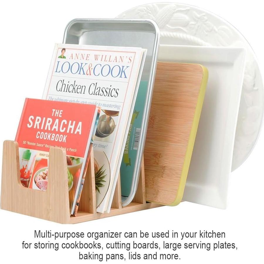 Organizador de Tapa de Olla MobileVision de Bambú 6 Secciones