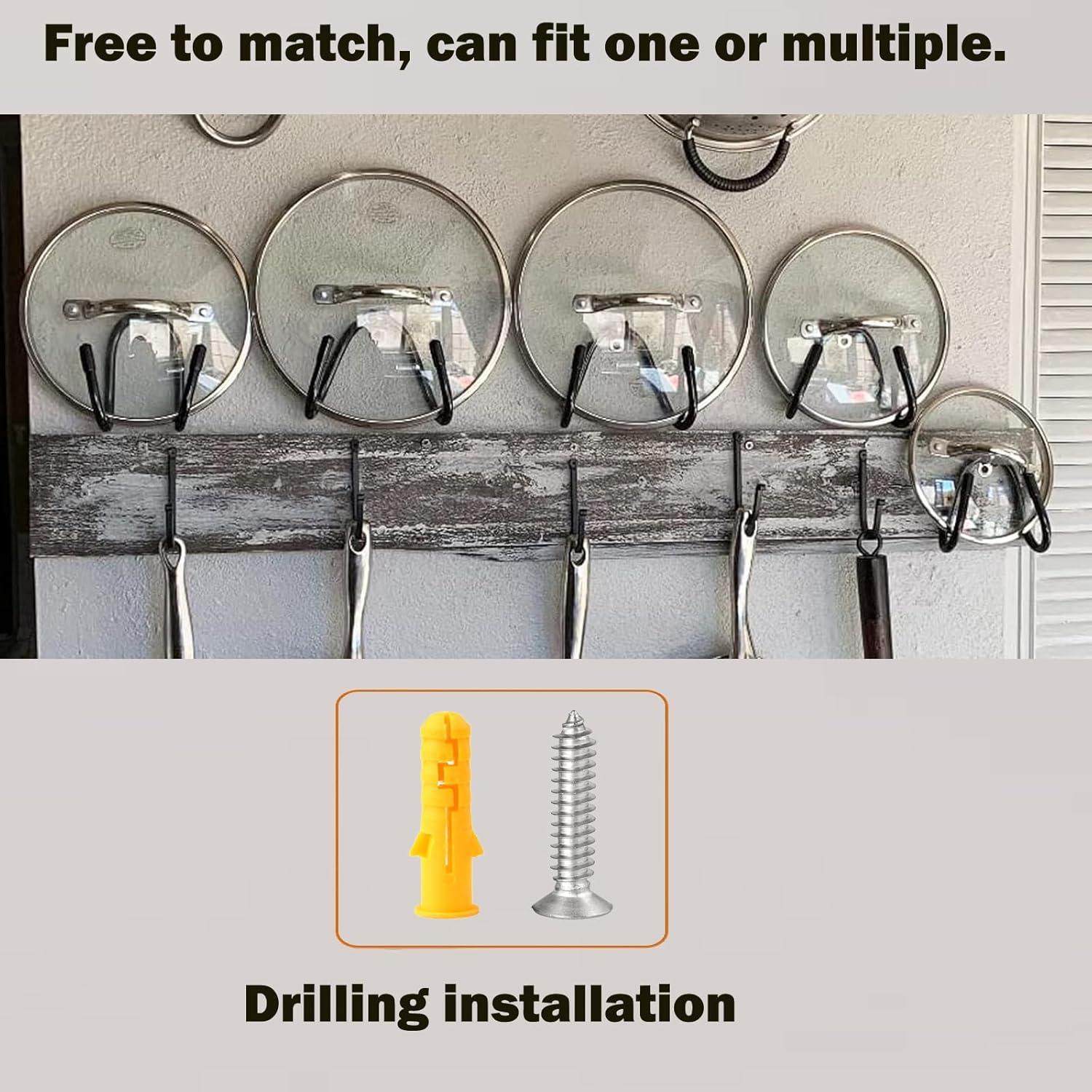 Organizador de tapas de olla Pmsanzay, soporte negro ajustable