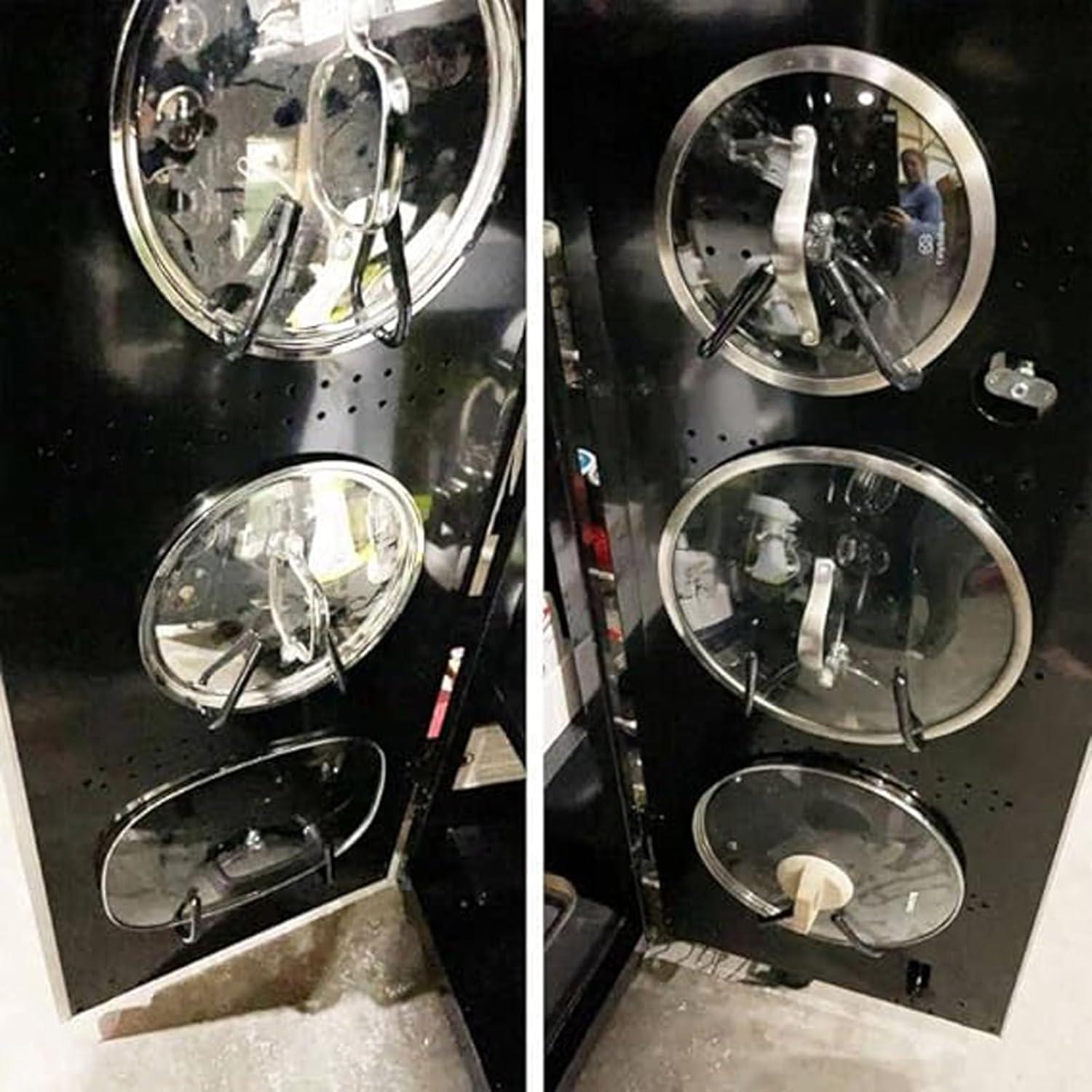 Organizador de tapas de olla Pmsanzay, soporte negro ajustable