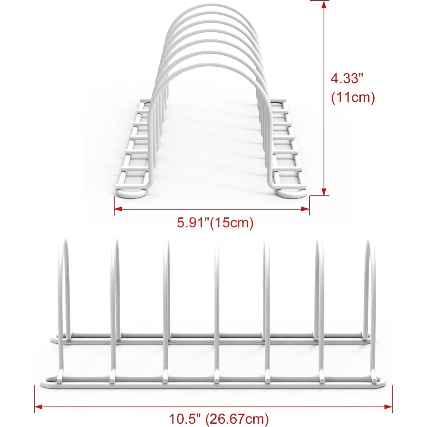 Organizador de Estante para Tapas de Olla JAQ Blanco 6 Ranuras