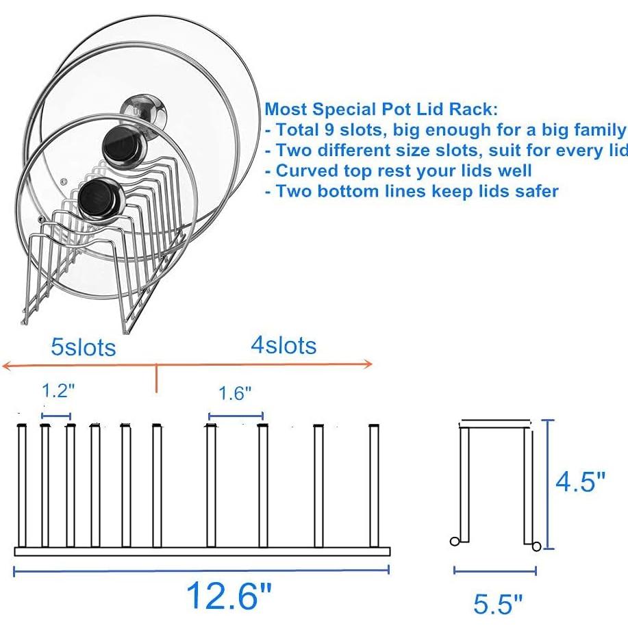 Soporte para Tapas de Ollas GERUSEA de Acero Inoxidable