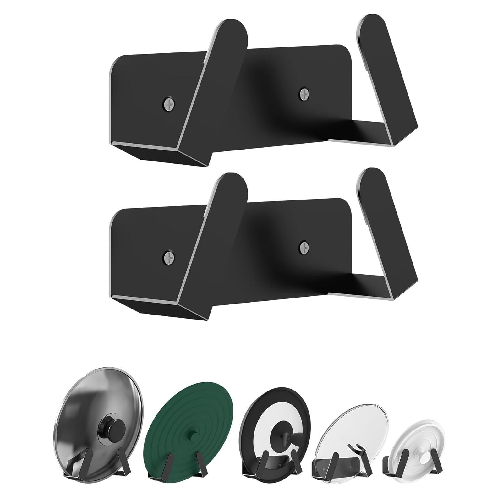 Organizador de Tapas de Olla NOTMBESTM, 2 Soportes Pared Negro