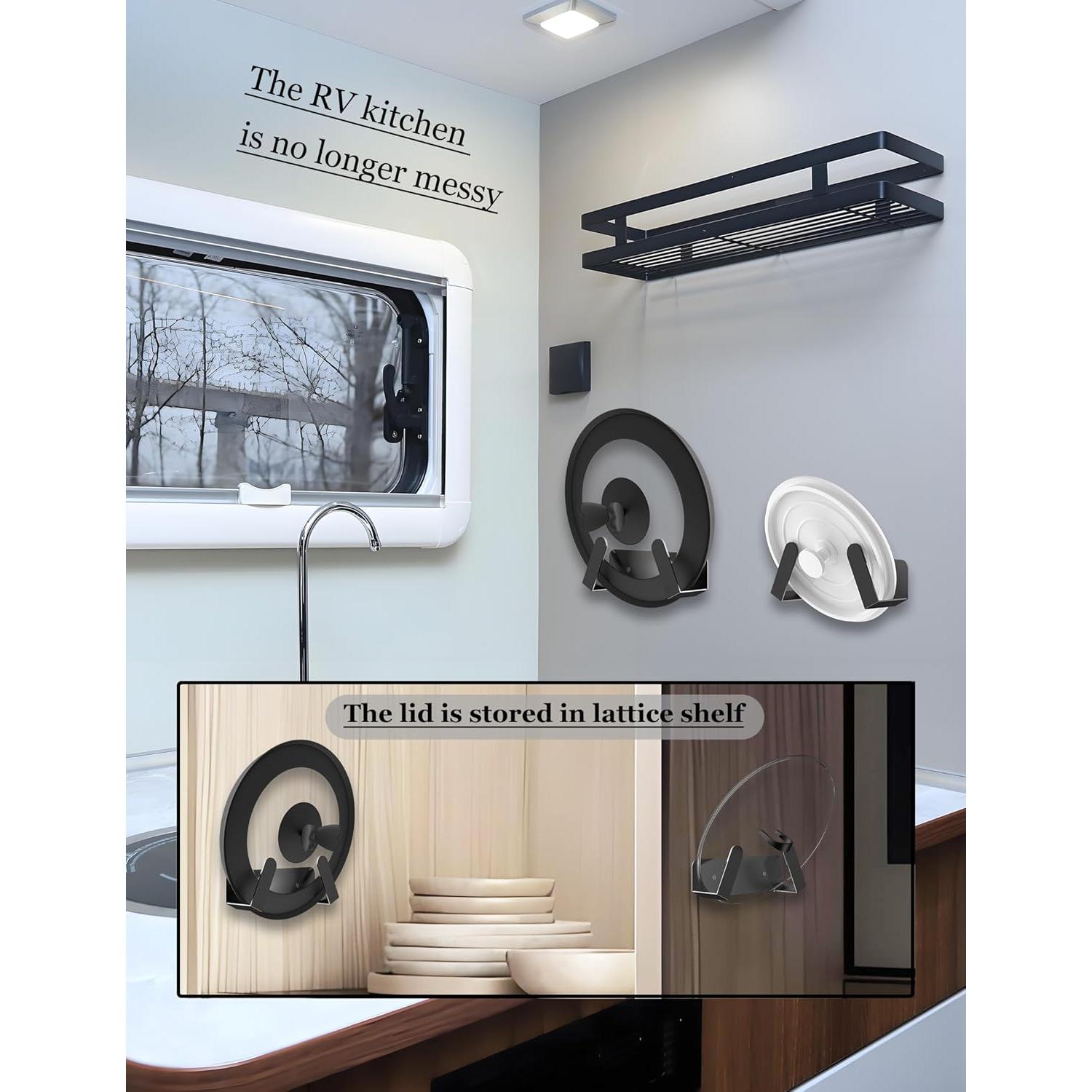 Organizador de Tapas de Olla NOTMBESTM, 2 Soportes Pared Negro