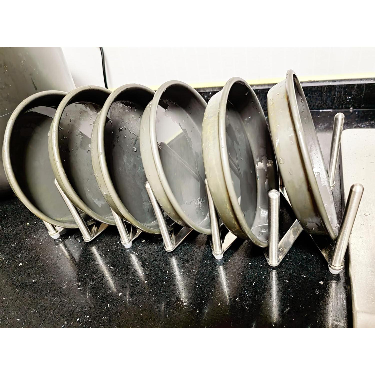 Organizador de tapas de olla SWEIBIAI de acero inoxidable 304