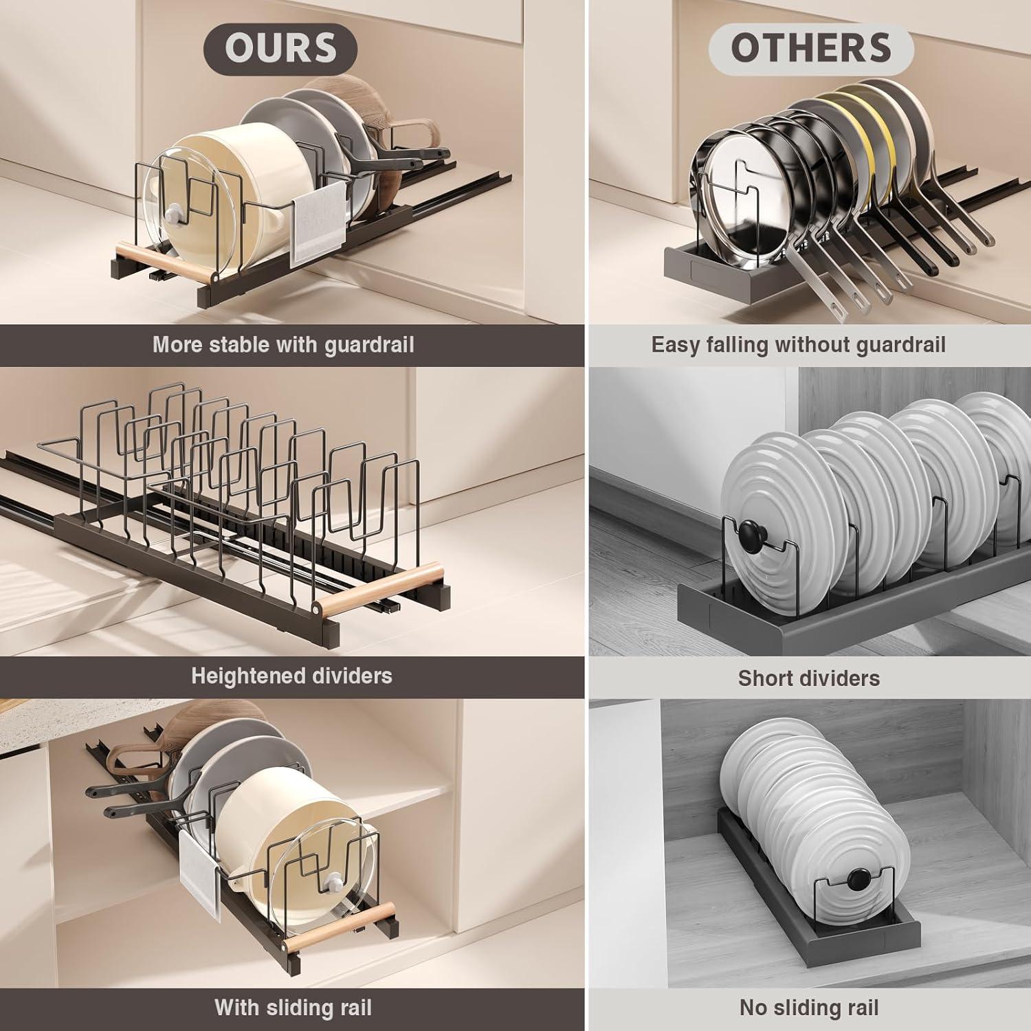 Organizador de Ollas y Sartenes Magheo Expandible 22" Negro