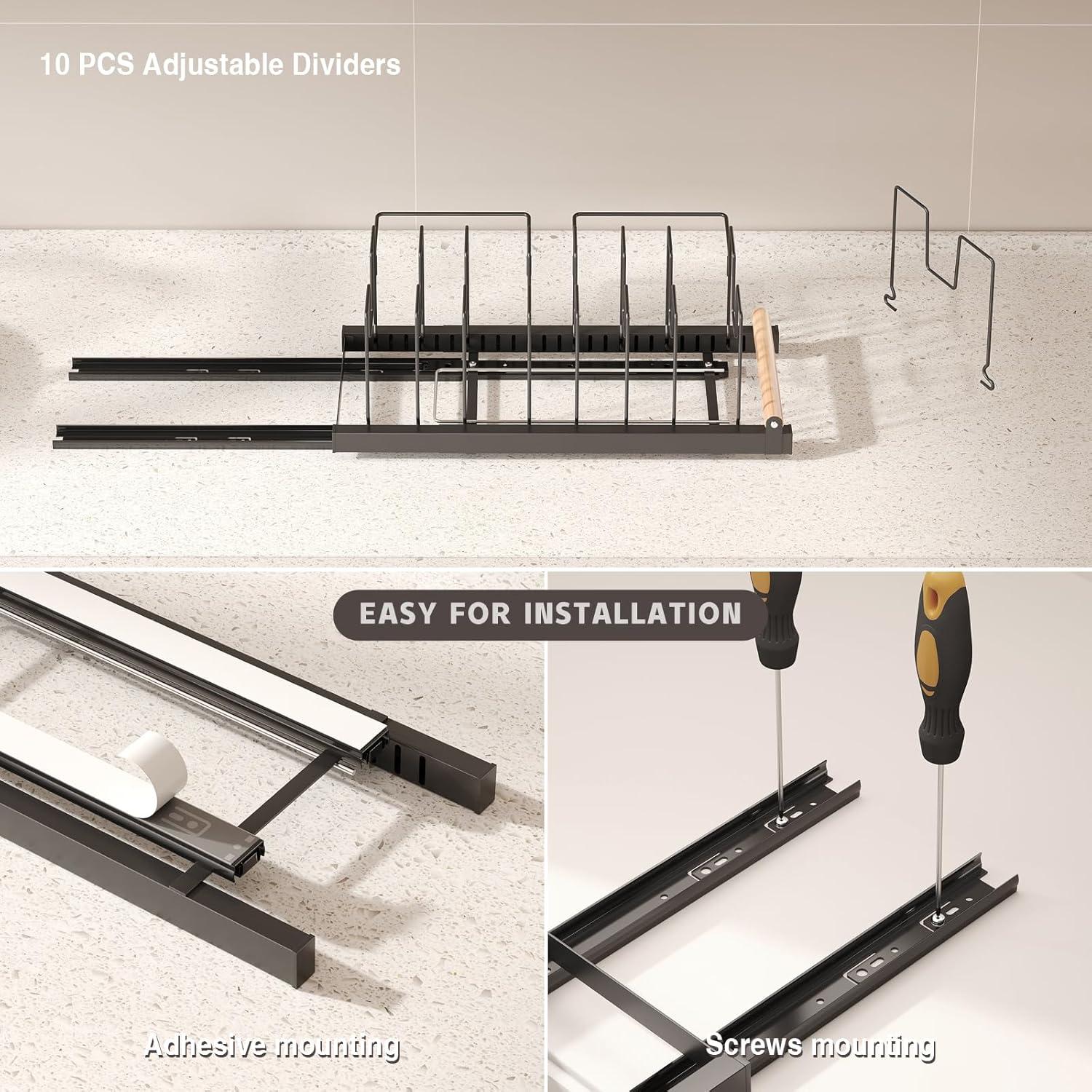 Organizador de Ollas y Sartenes Magheo Expandible 22" Negro