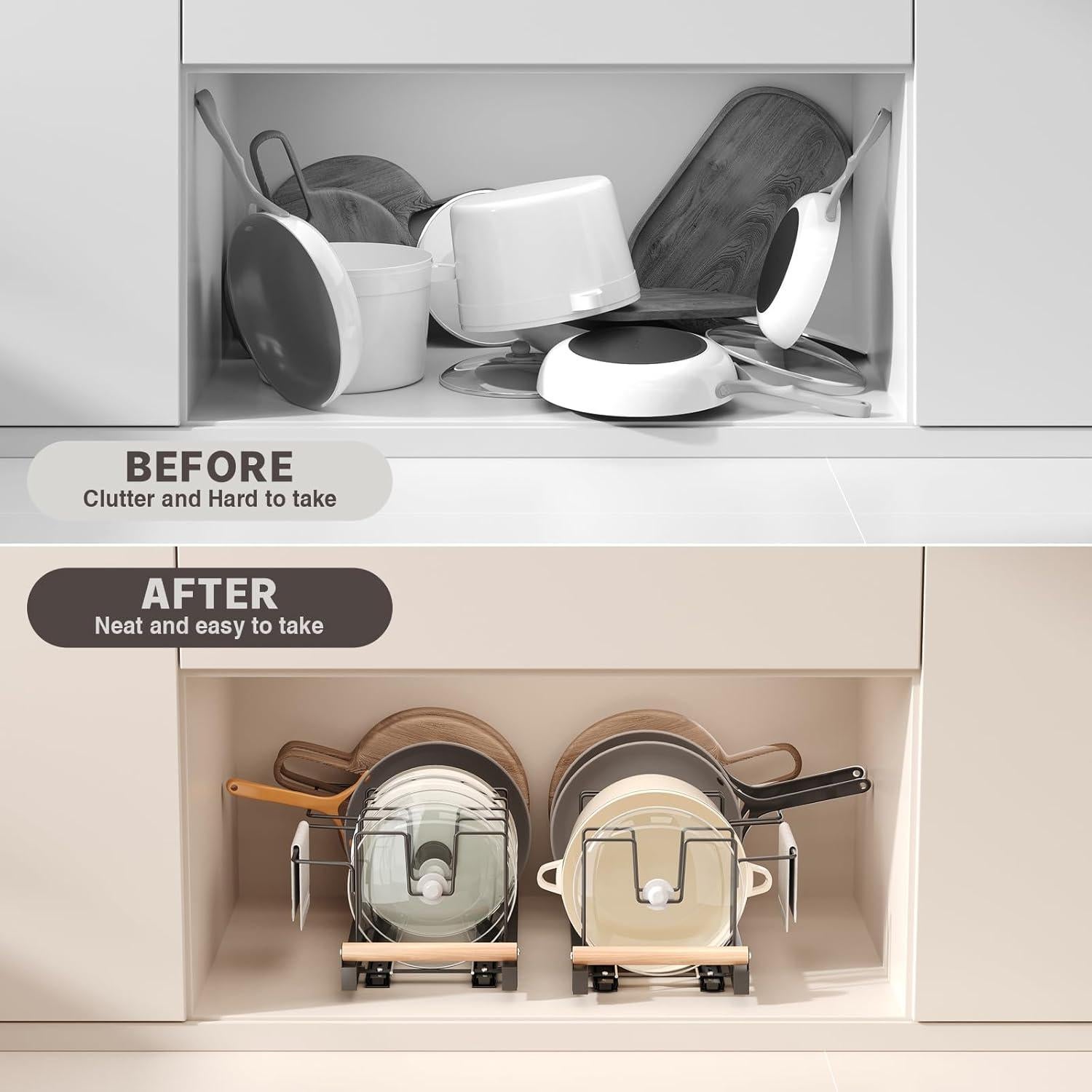 Organizador de Ollas y Sartenes Magheo Expandible 22" Negro