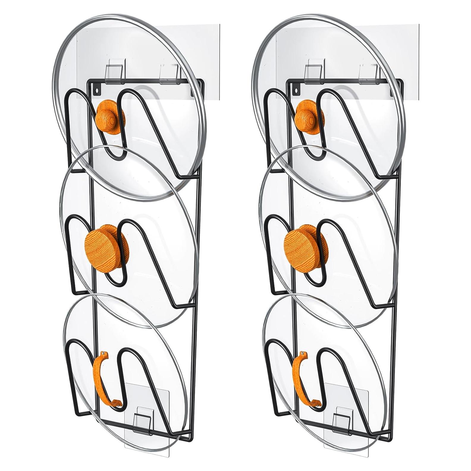 Organizador de Tapas de Olla ORLESS - Paquete de 2, Montaje en Pared