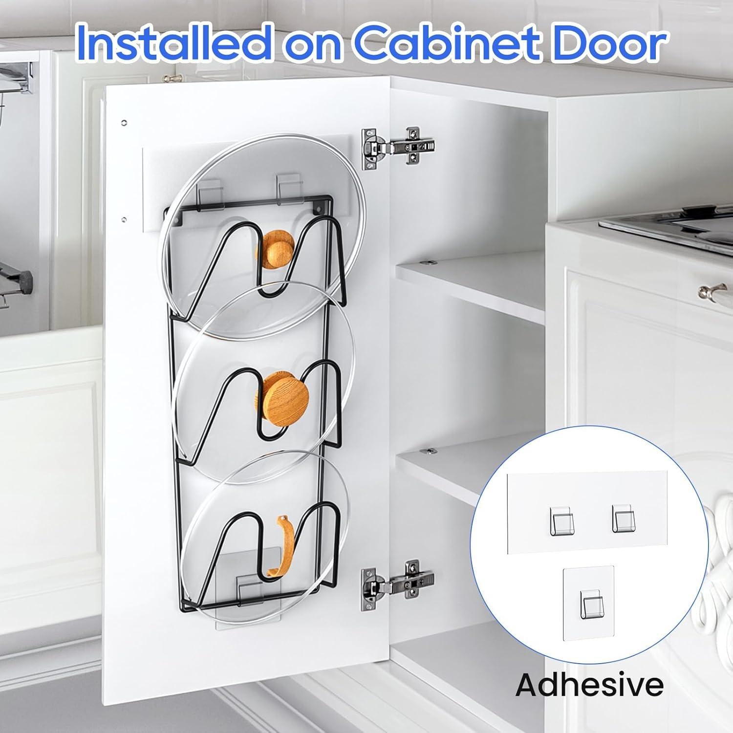 Organizador de Tapas de Olla ORLESS - Paquete de 2, Montaje en Pared