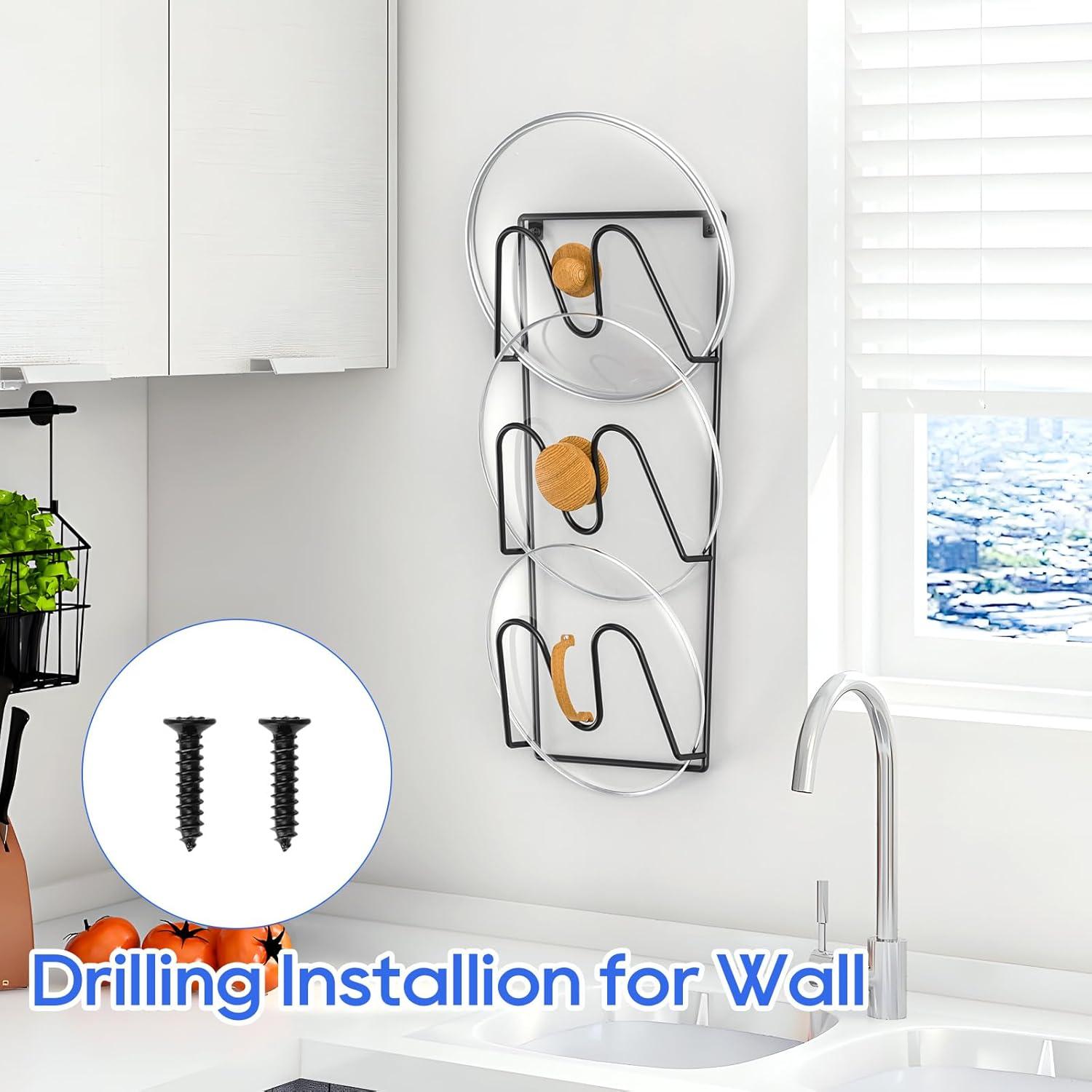 Organizador de Tapas de Olla ORLESS - Paquete de 2, Montaje en Pared