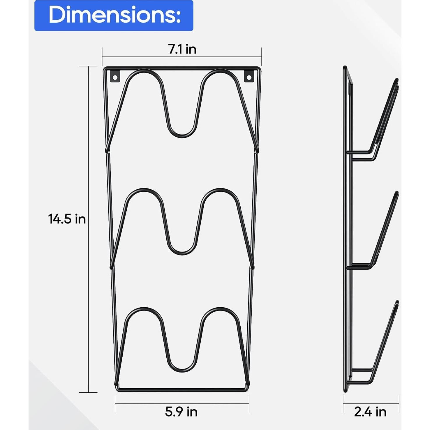 Organizador de Tapas de Olla ORLESS - Paquete de 2, Montaje en Pared