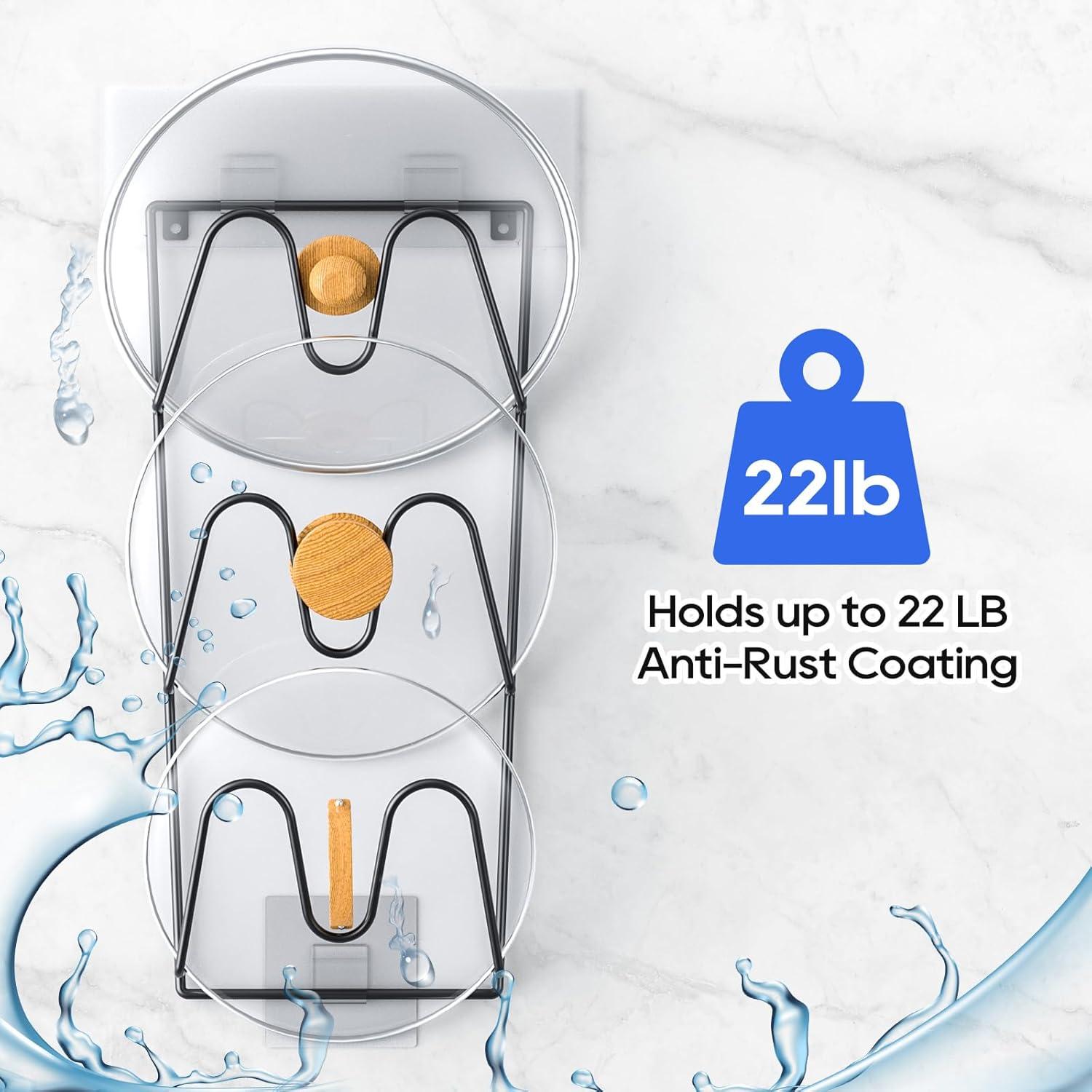 Organizador de Tapas de Olla ORLESS - Paquete de 2, Montaje en Pared