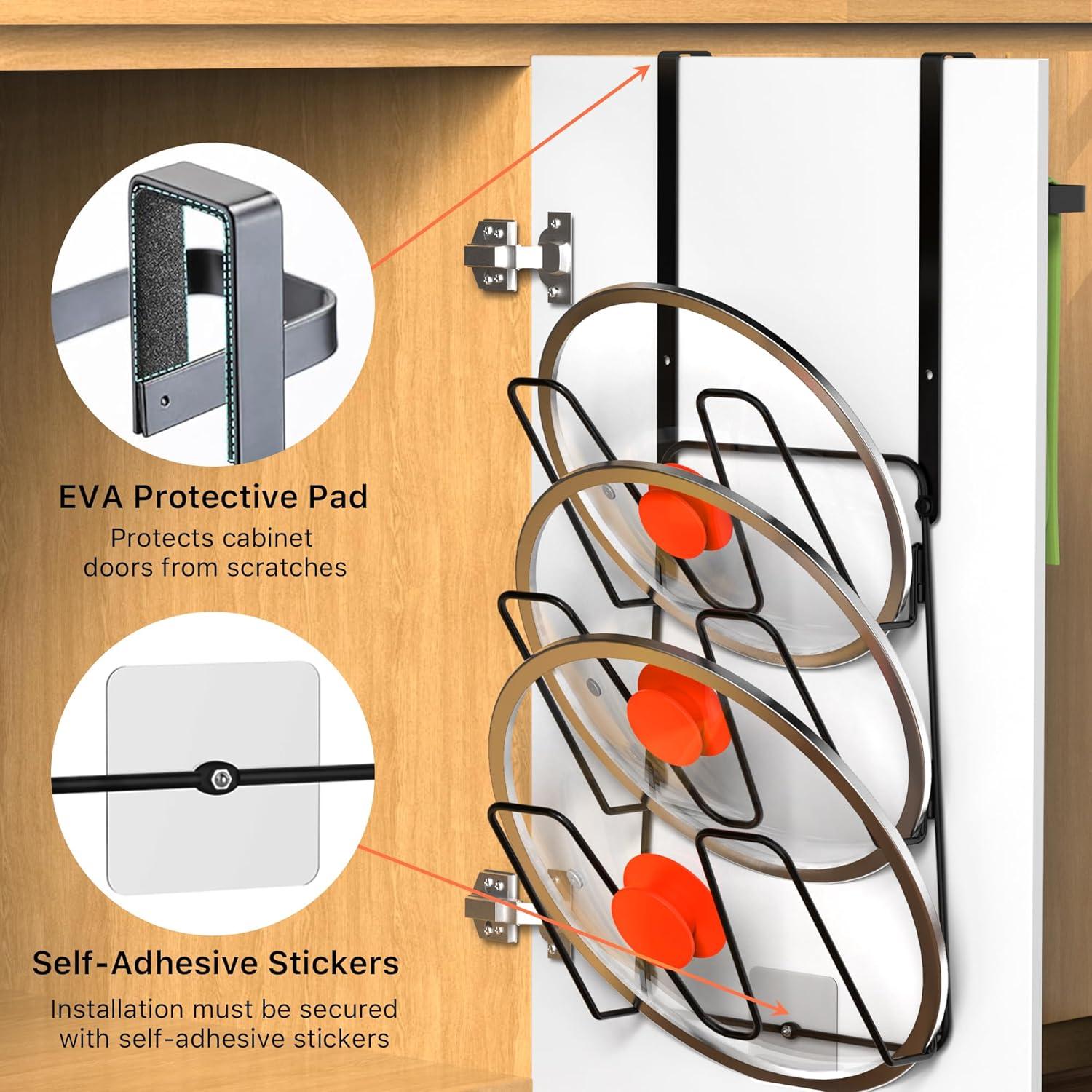 Organizador de Tapa de Olla YIGII 2 Piezas para Gabinete