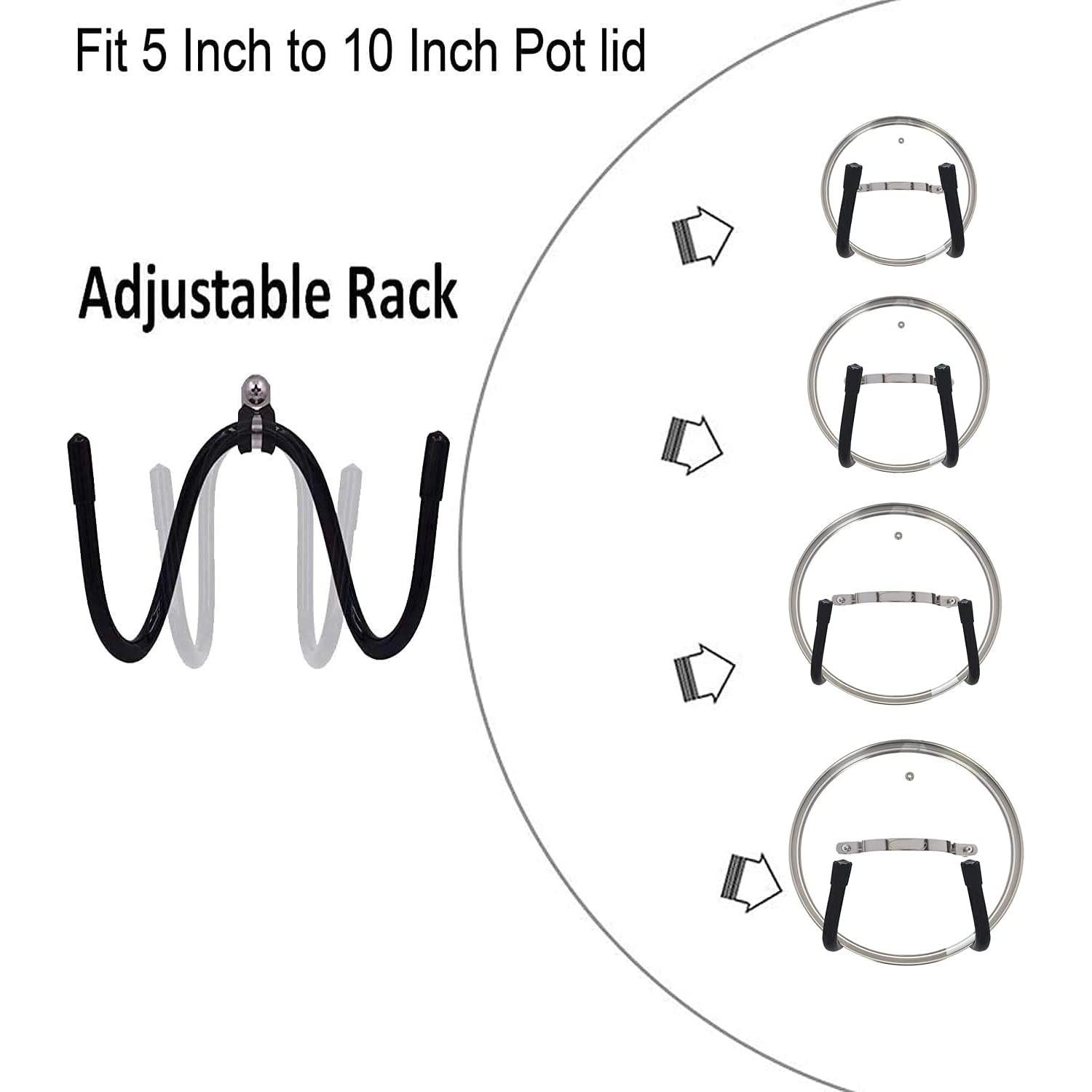 Organizador de Tapa de Olla Pmsanzay, Juego de 4 Soportes Ajustables