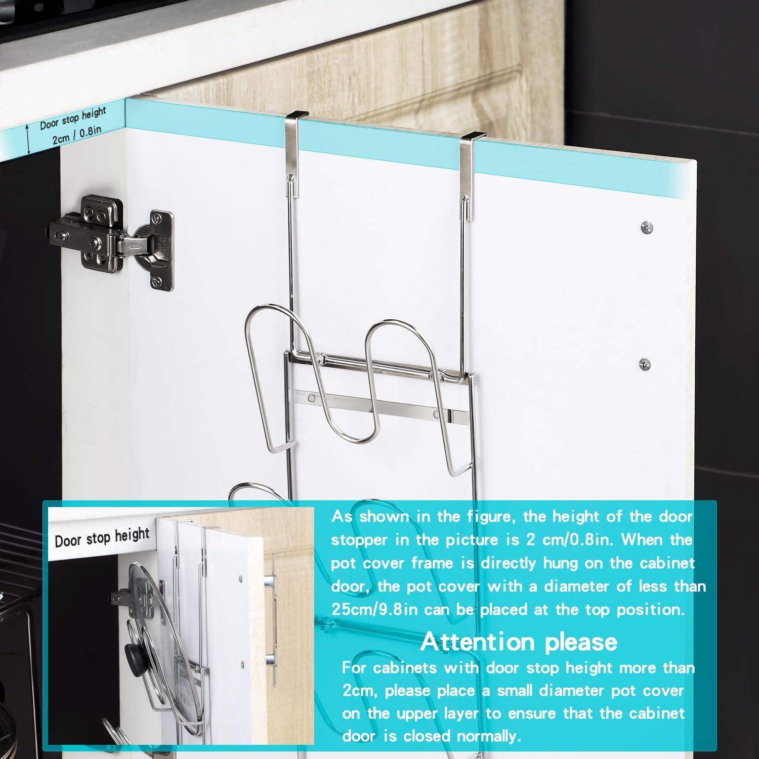 Organizador de tapas de olla YQh de acero inoxidable 304 57.4cm