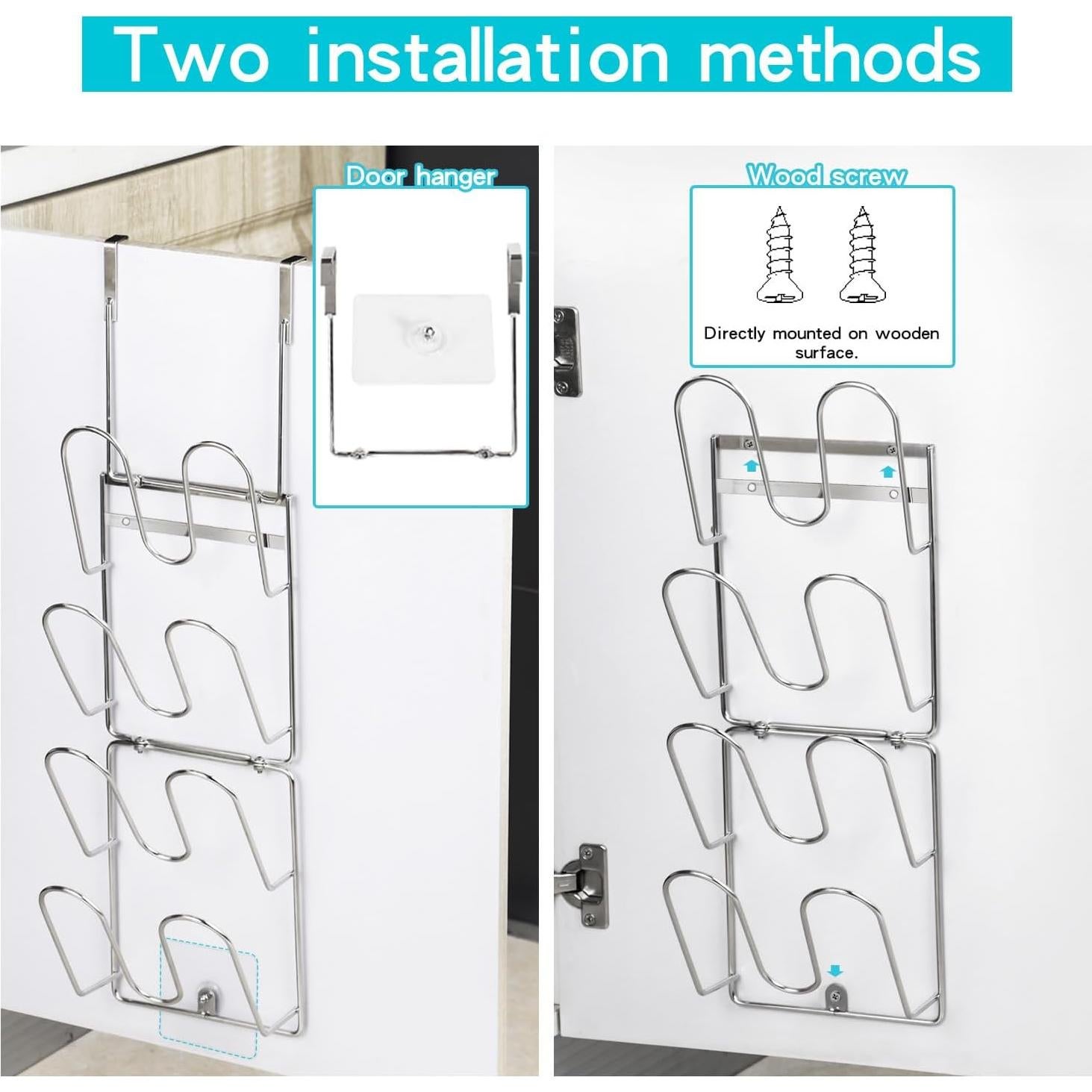 Organizador de tapas de olla YQh de acero inoxidable 304 57.4cm