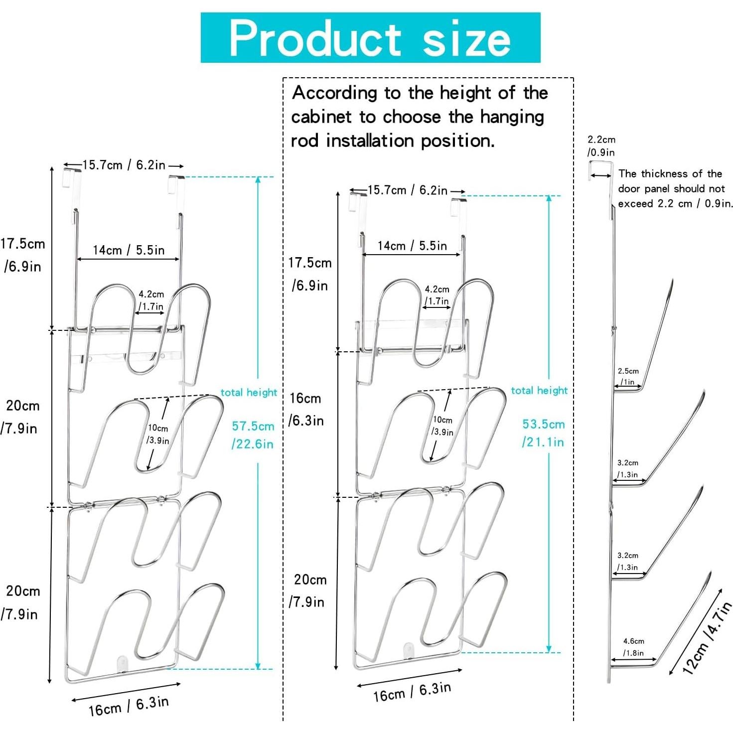 Organizador de tapas de olla YQh de acero inoxidable 304 57.4cm