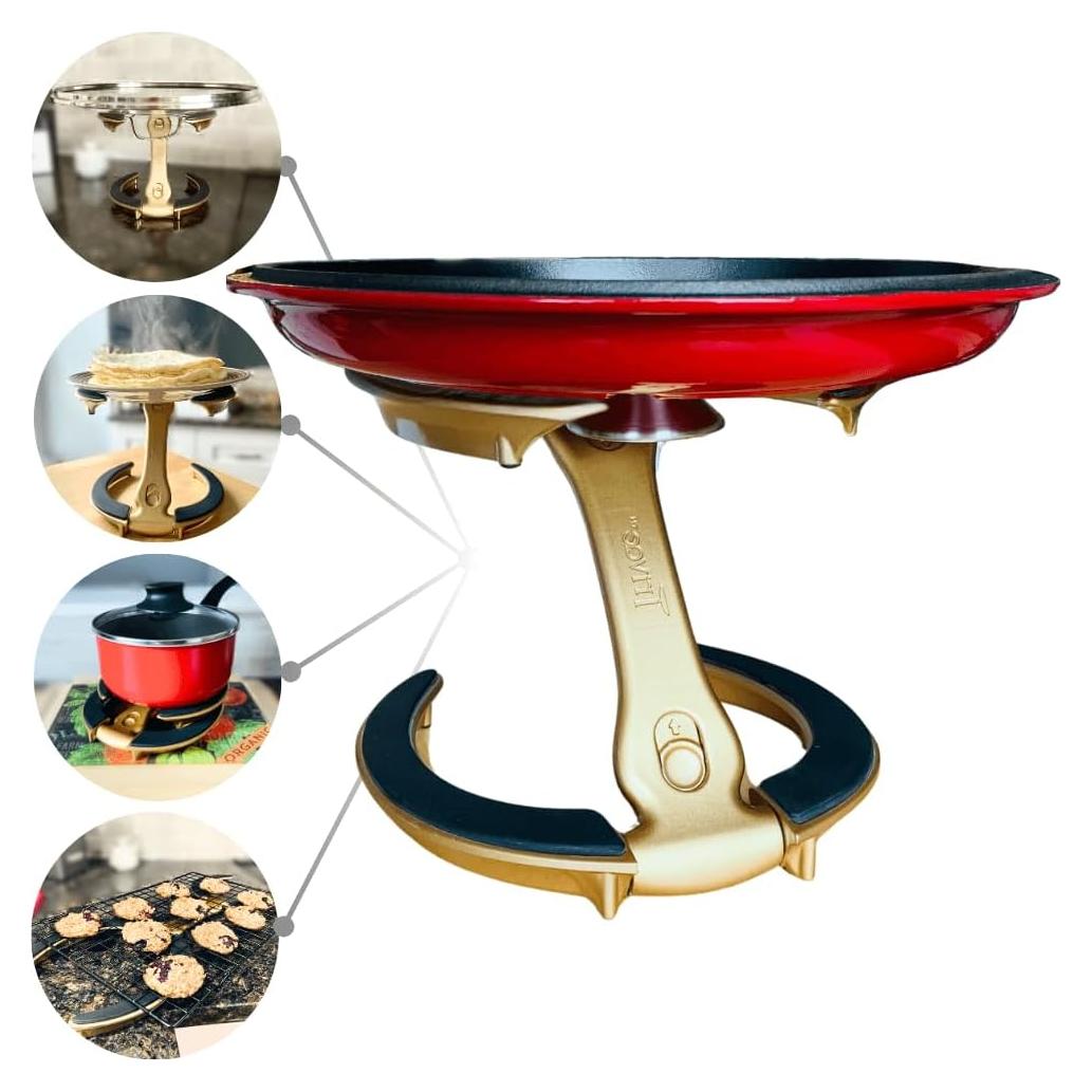 Soporte Multifuncional para Tapas Trivae - 4 en 1 Dorado