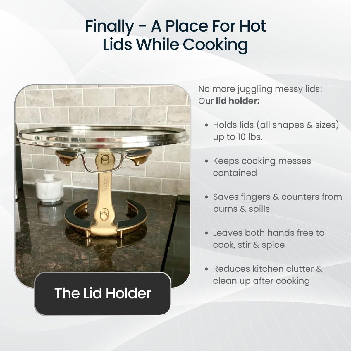 Soporte Multifuncional para Tapas Trivae - 4 en 1 Dorado