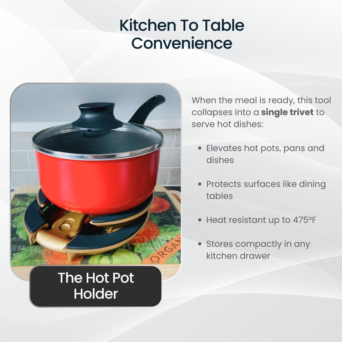 Soporte Multifuncional para Tapas Trivae - 4 en 1 Dorado