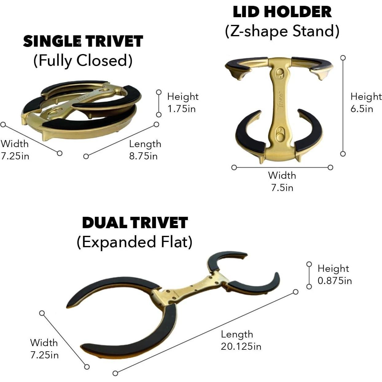 Soporte Multifuncional para Tapas Trivae - 4 en 1 Dorado