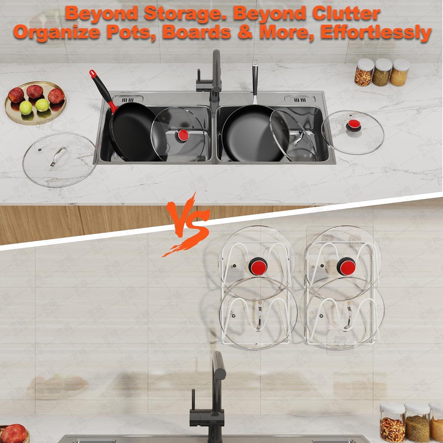 Soporte de Tapa de Olla MZTOOL 4 Niveles Blanco Organizador