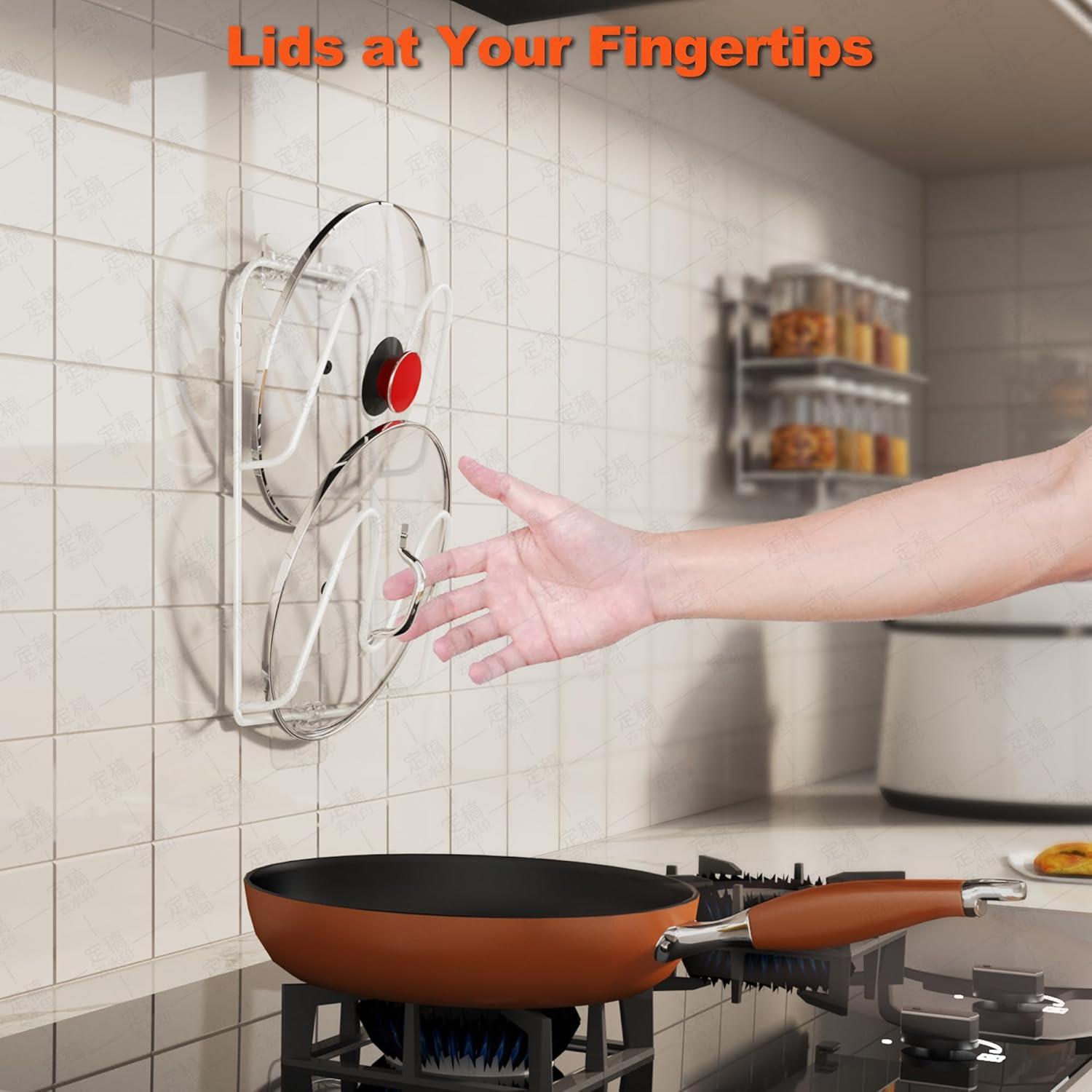 Soporte de Tapa de Olla MZTOOL 4 Niveles Blanco Organizador