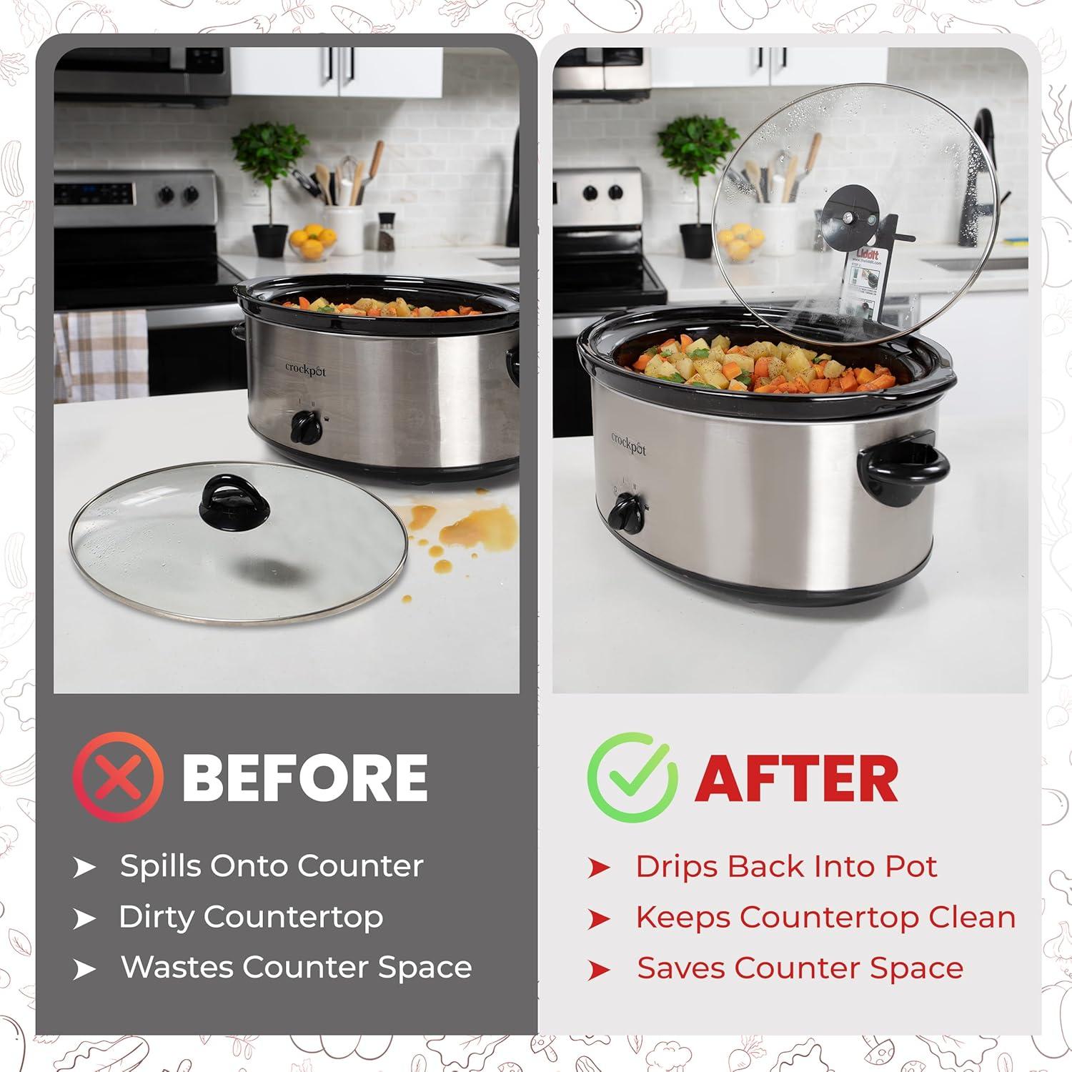 Soporte para tapa de Crockpot Liddit - Acero Inoxidable Negro