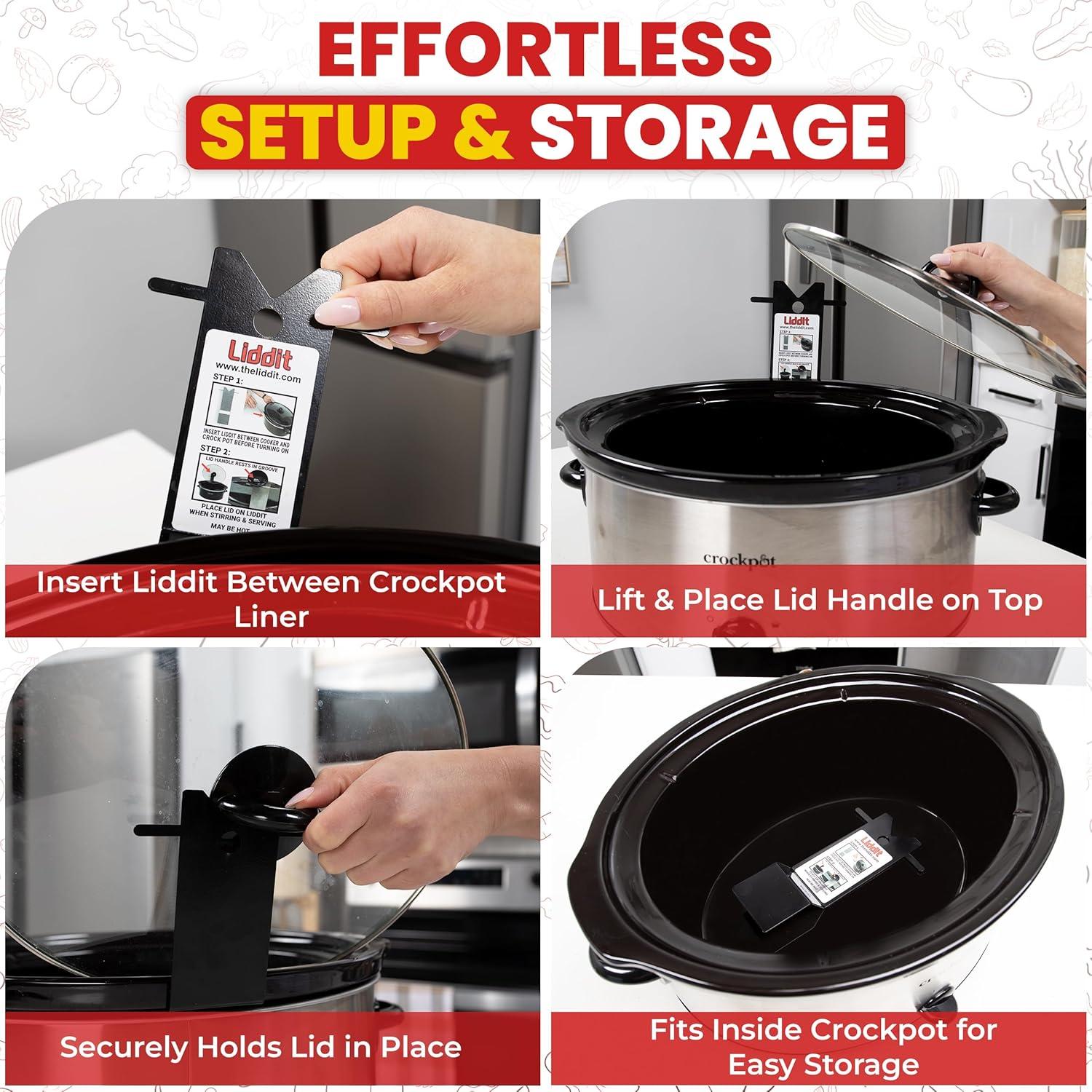 Soporte para tapa de Crockpot Liddit - Acero Inoxidable Negro