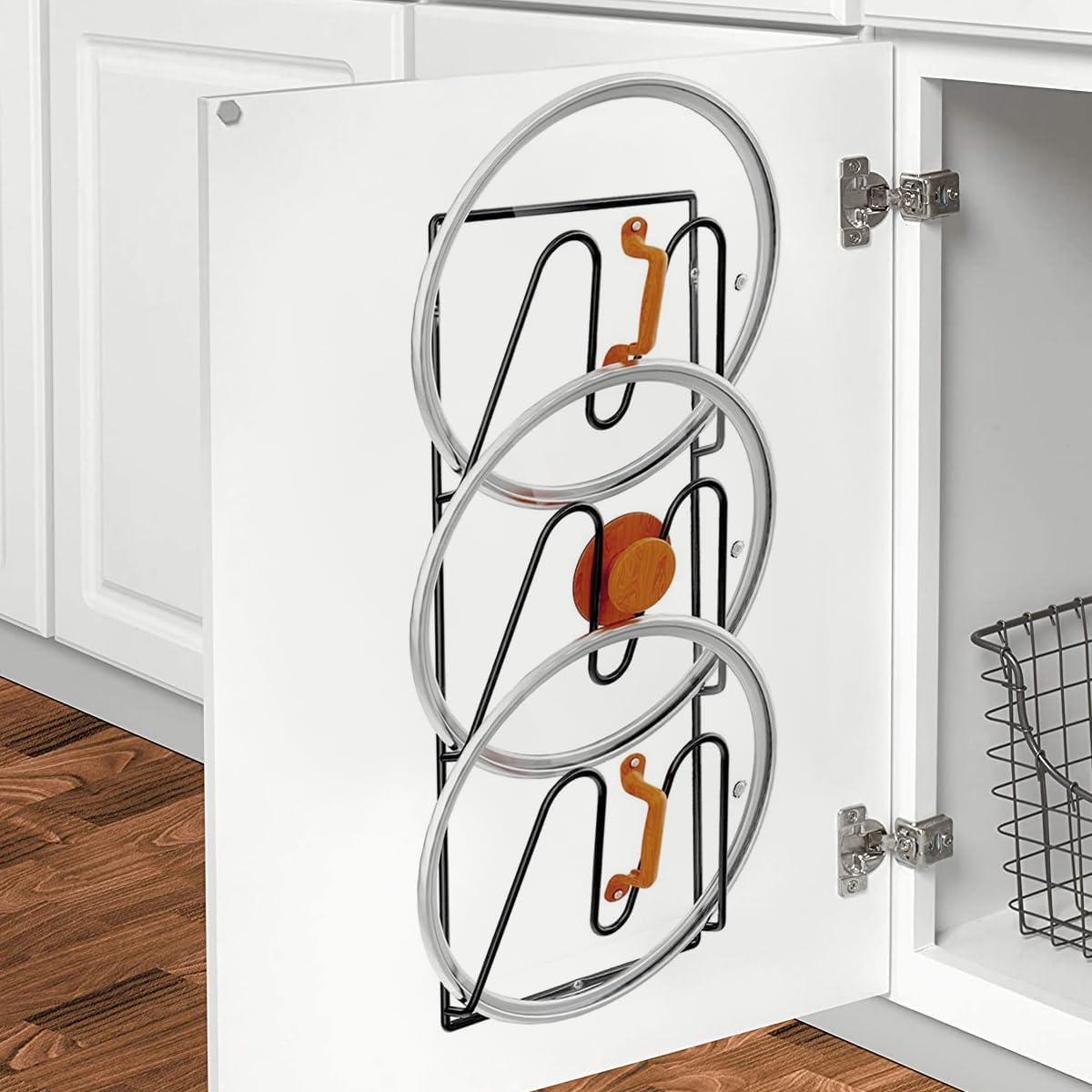 Soporte para Tapa de Olla Montado en Pared YMKWZ Negro 3 Niveles