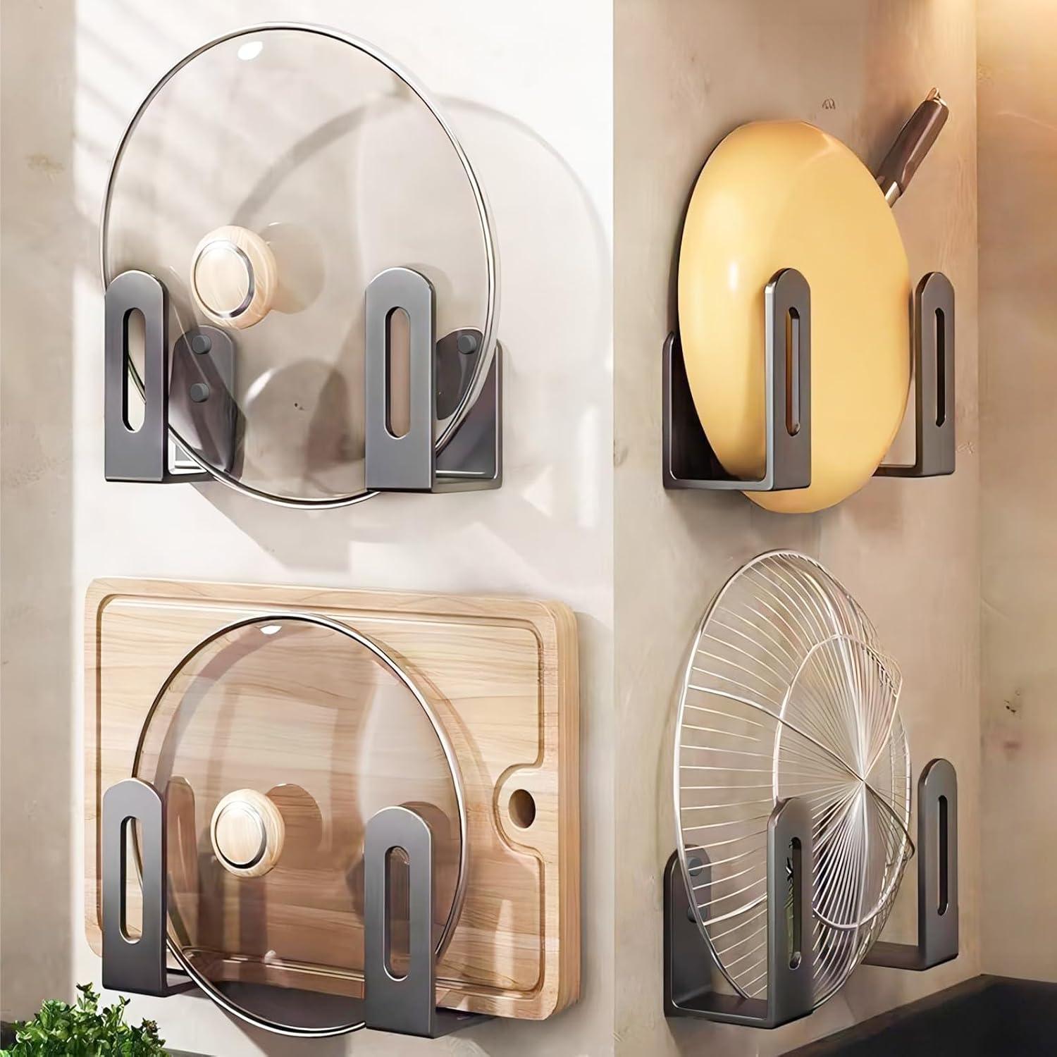 Soportes para Tapas de Olla VinBee - 4 Piezas, Acero al Carbono