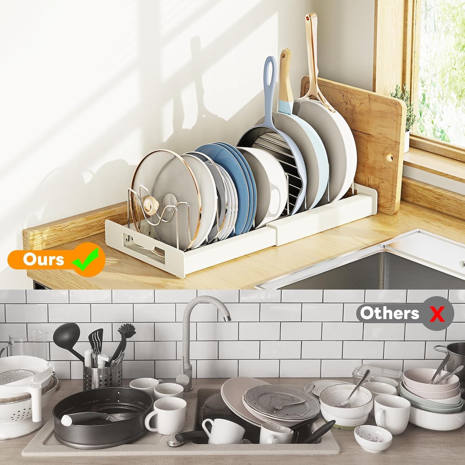 Organizador de Ollas y Sartenes Dayacoco Ajustable 10 Compartimentos