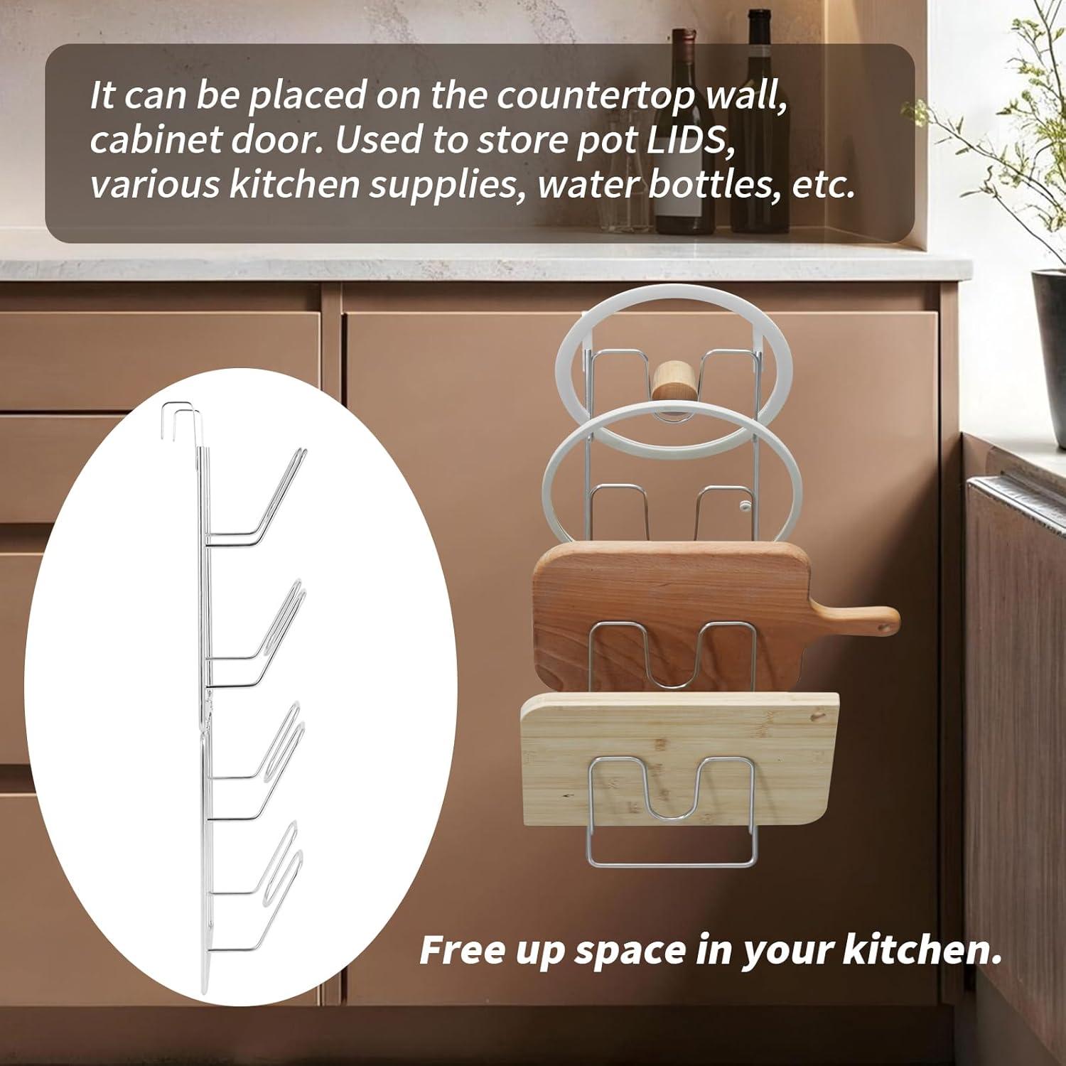 Organizador de Tapas de Olla Pastlla 4 Niveles Acero Inoxidable