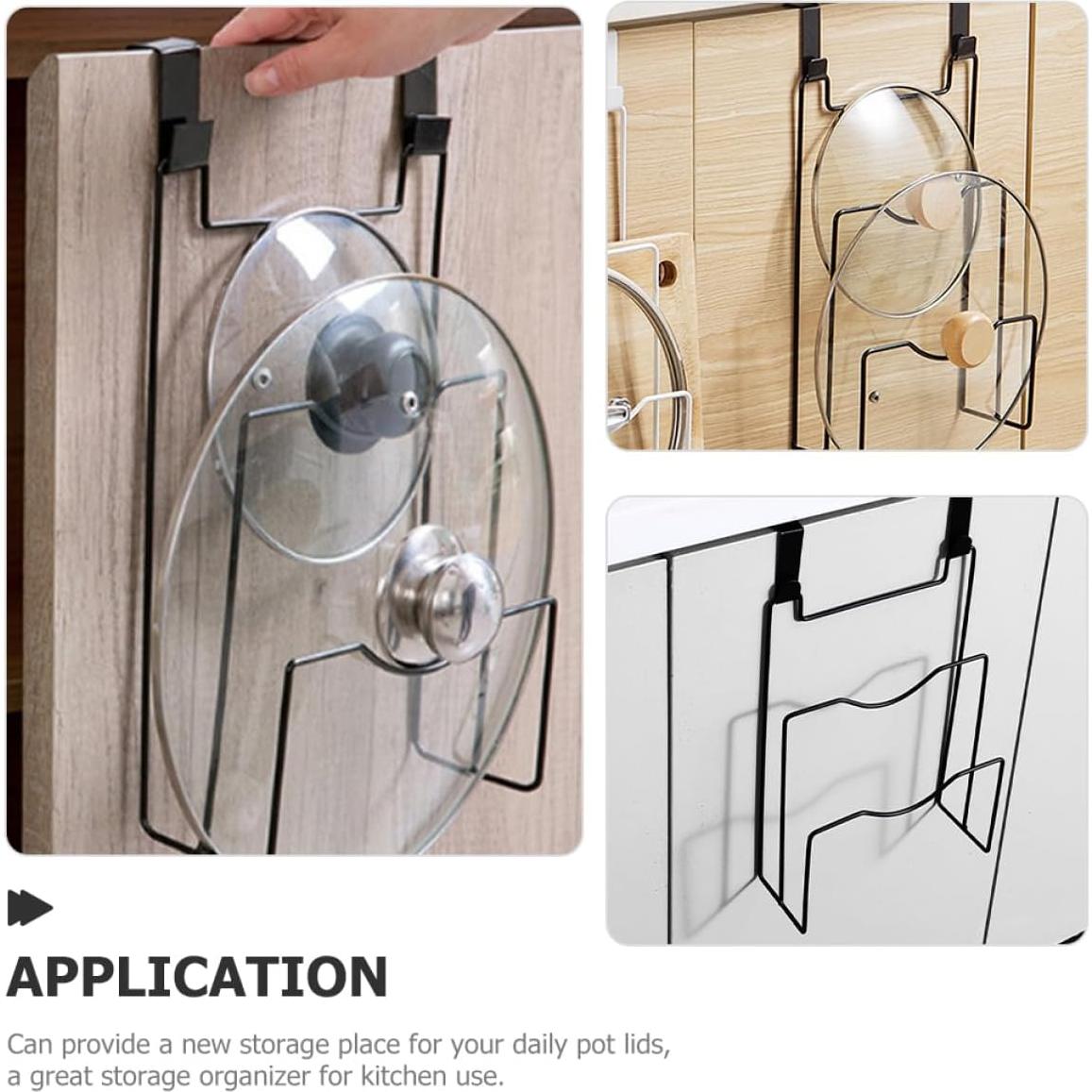 Organizador de Tapa de Olla Ciieeo Colgante Negro 30.8x20.5cm