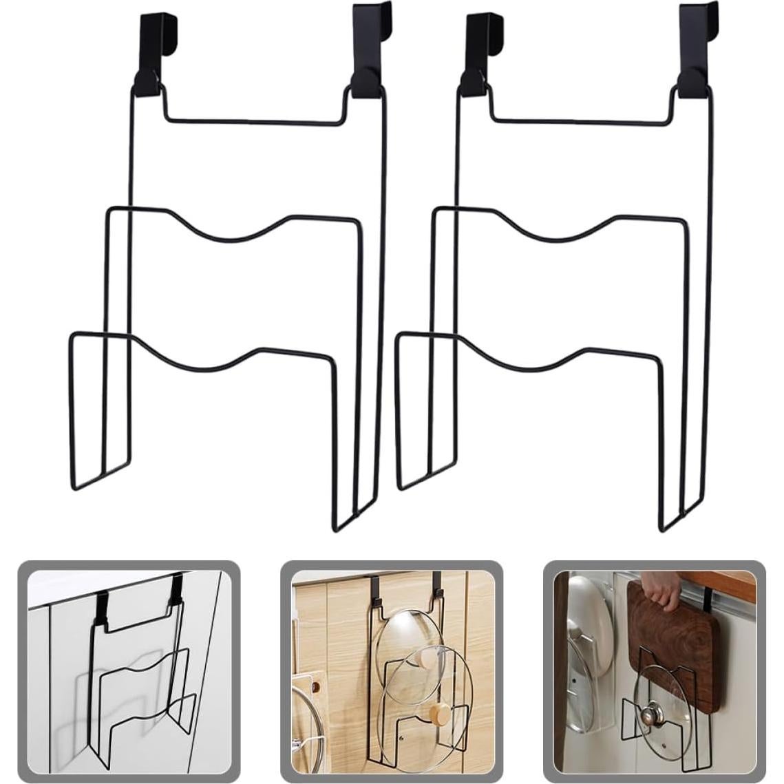 Organizador de Tapa de Olla Ciieeo Colgante Negro 30.8x20.5cm