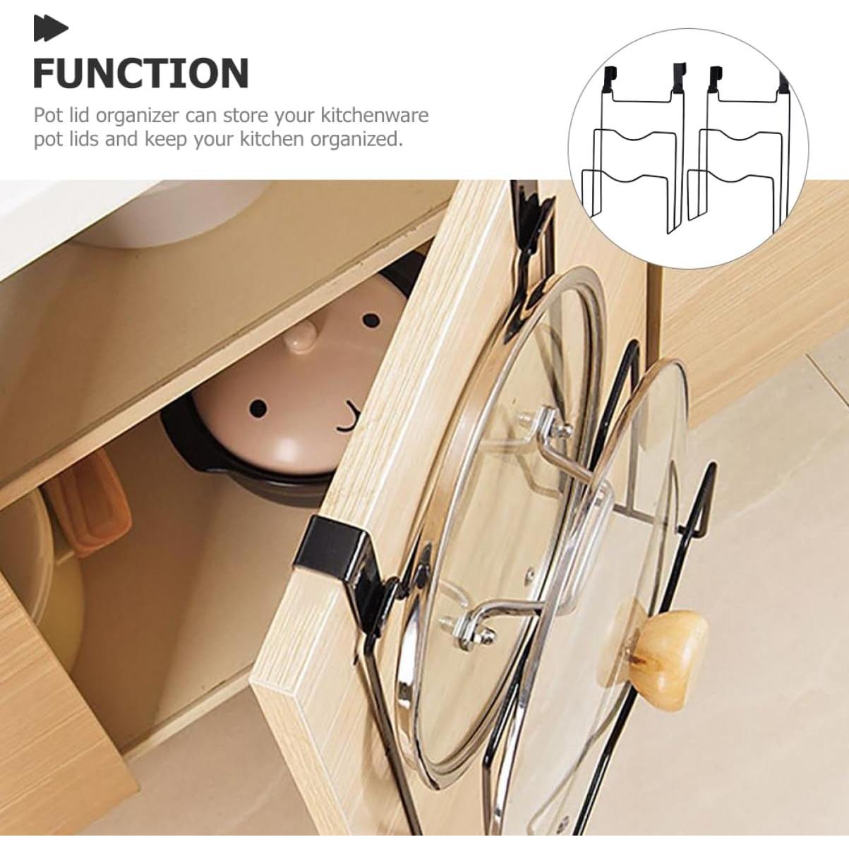 Organizador de Tapa de Olla Ciieeo Colgante Negro 30.8x20.5cm