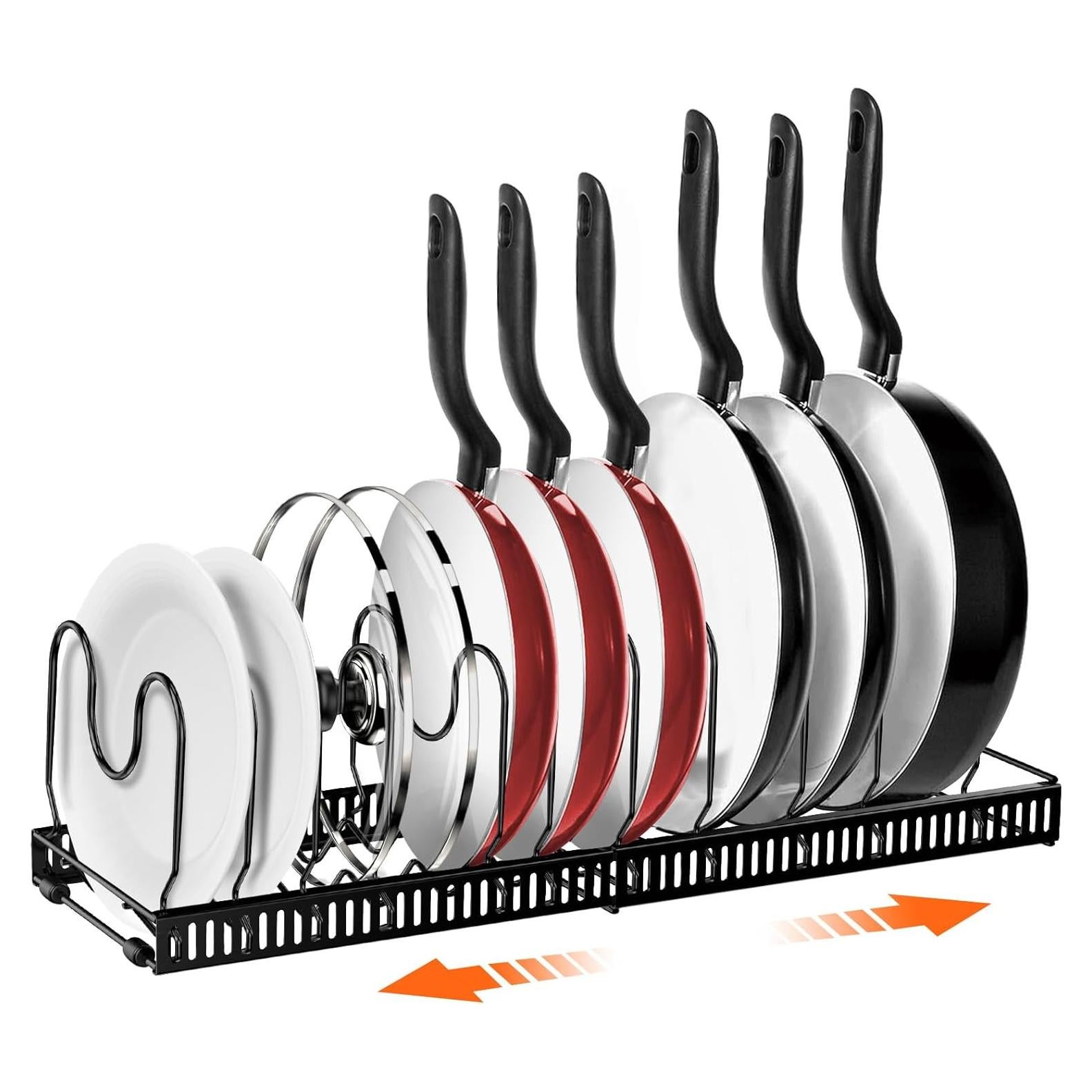 Estante Organizador Expandible AHNR para Ollas y Sartenes Negro