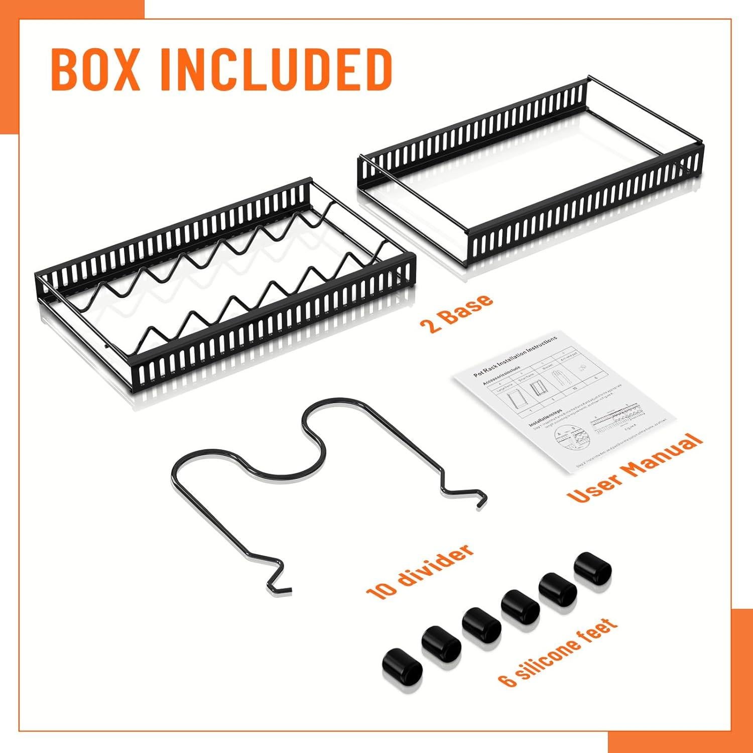 Estante Organizador Expandible AHNR para Ollas y Sartenes Negro