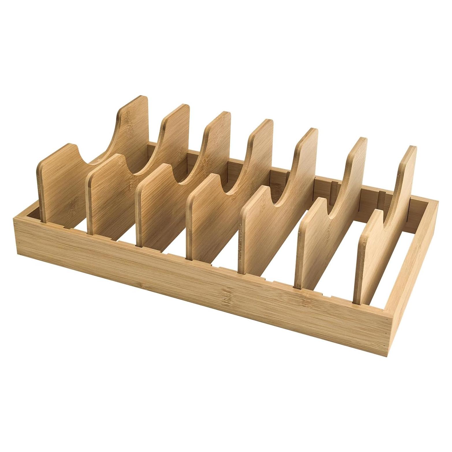 Organizador de Ollas y Sartenes SUGOOE de Bambú 7 Divisores