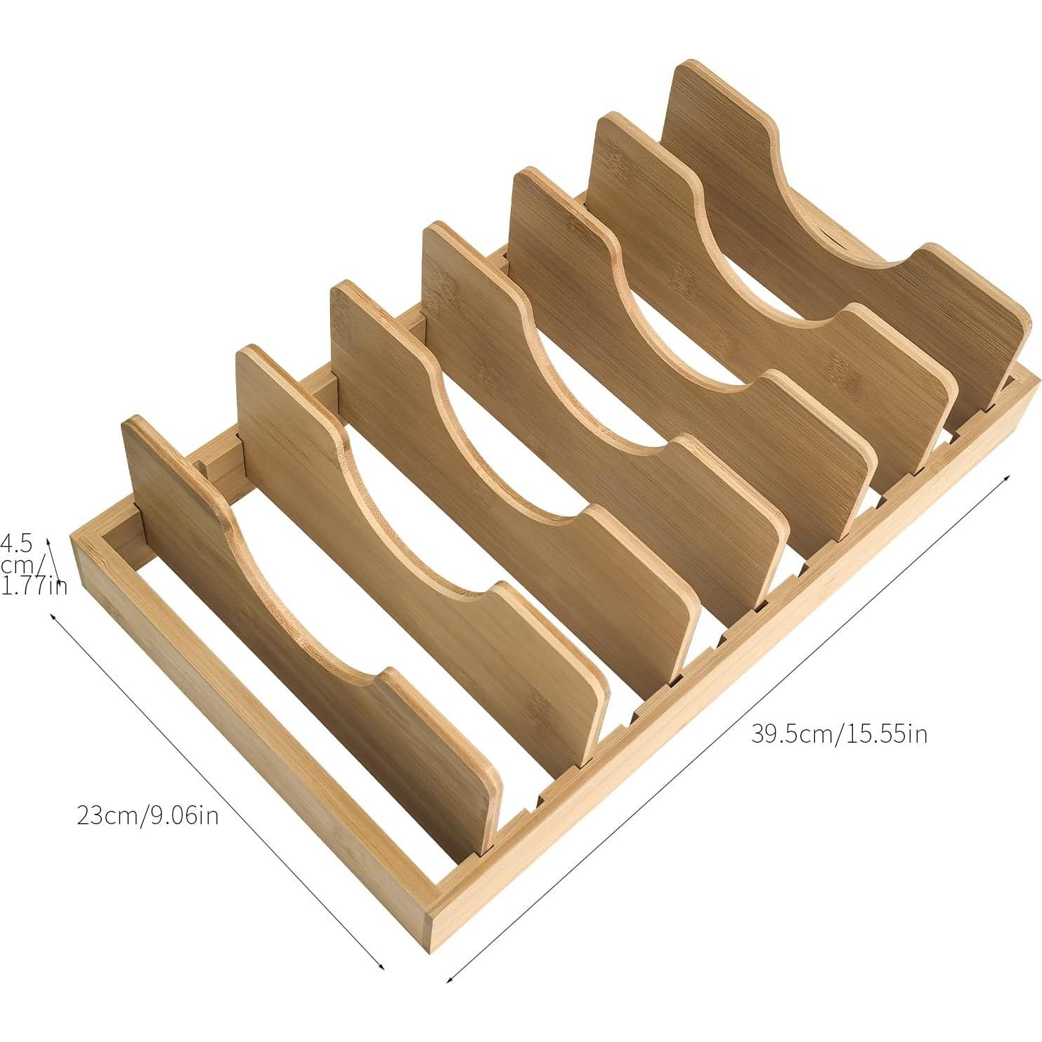 Organizador de Ollas y Sartenes SUGOOE de Bambú 7 Divisores