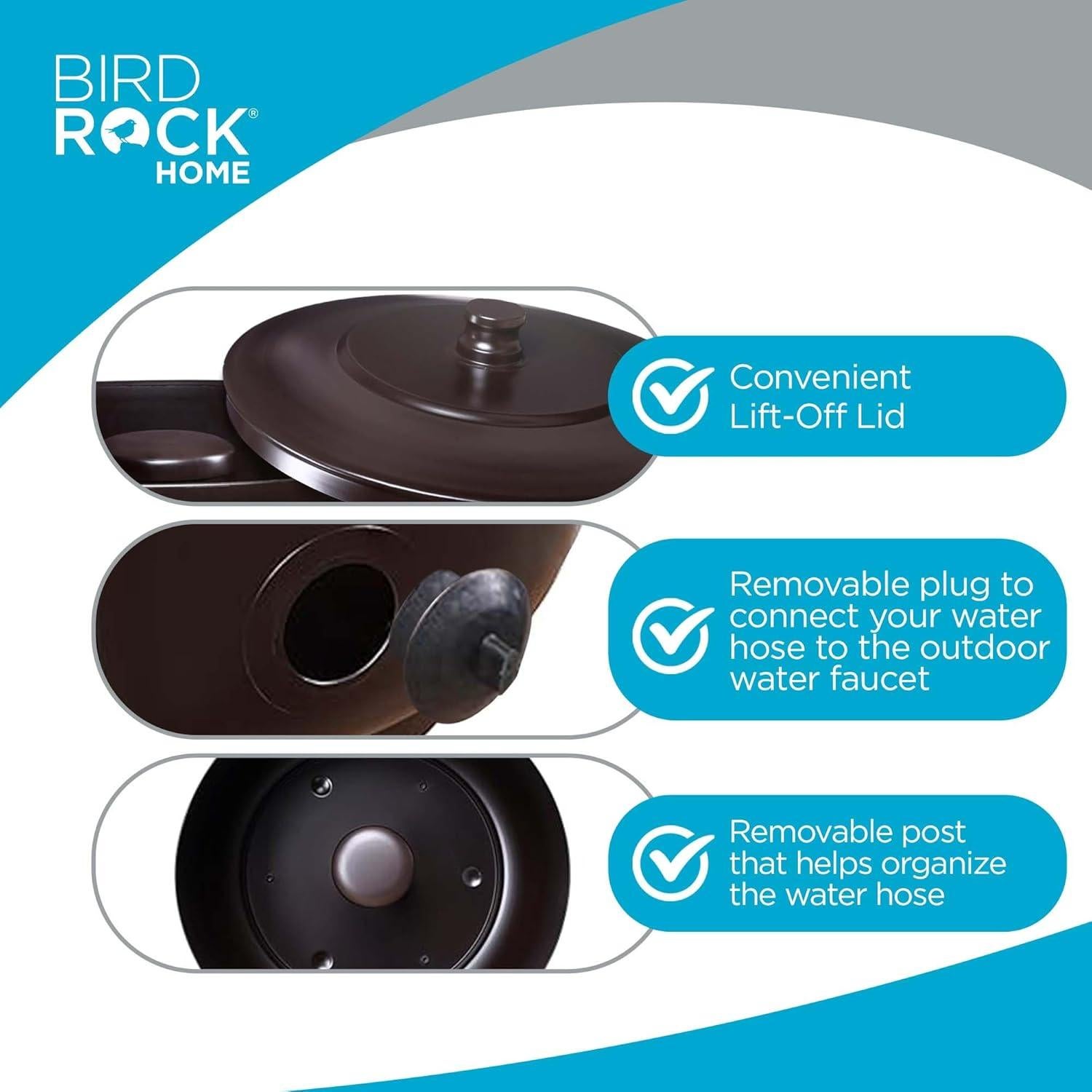 Maceta para Mangueras BIRDROCK HOME 30.48m Bronce Aceitado